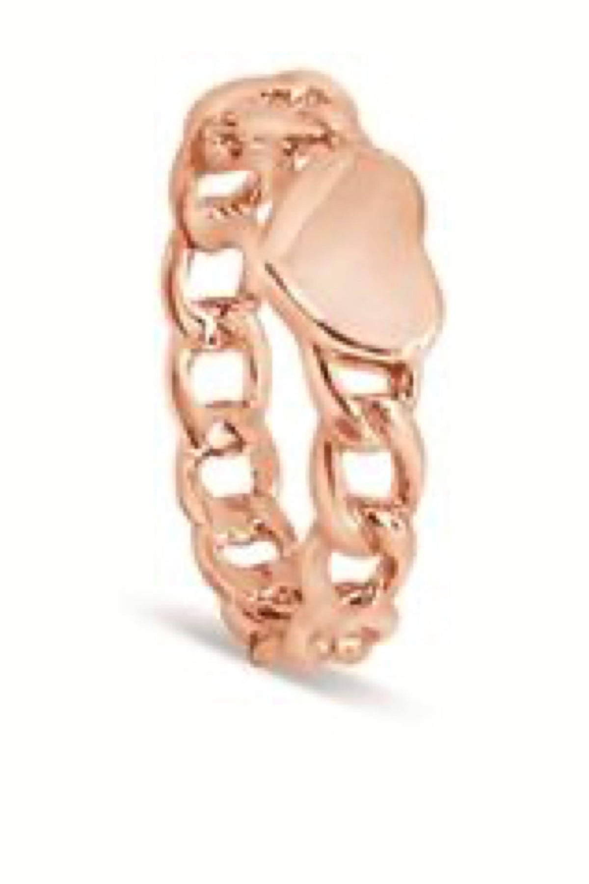Rose Gold Chain Link With Heart Ring