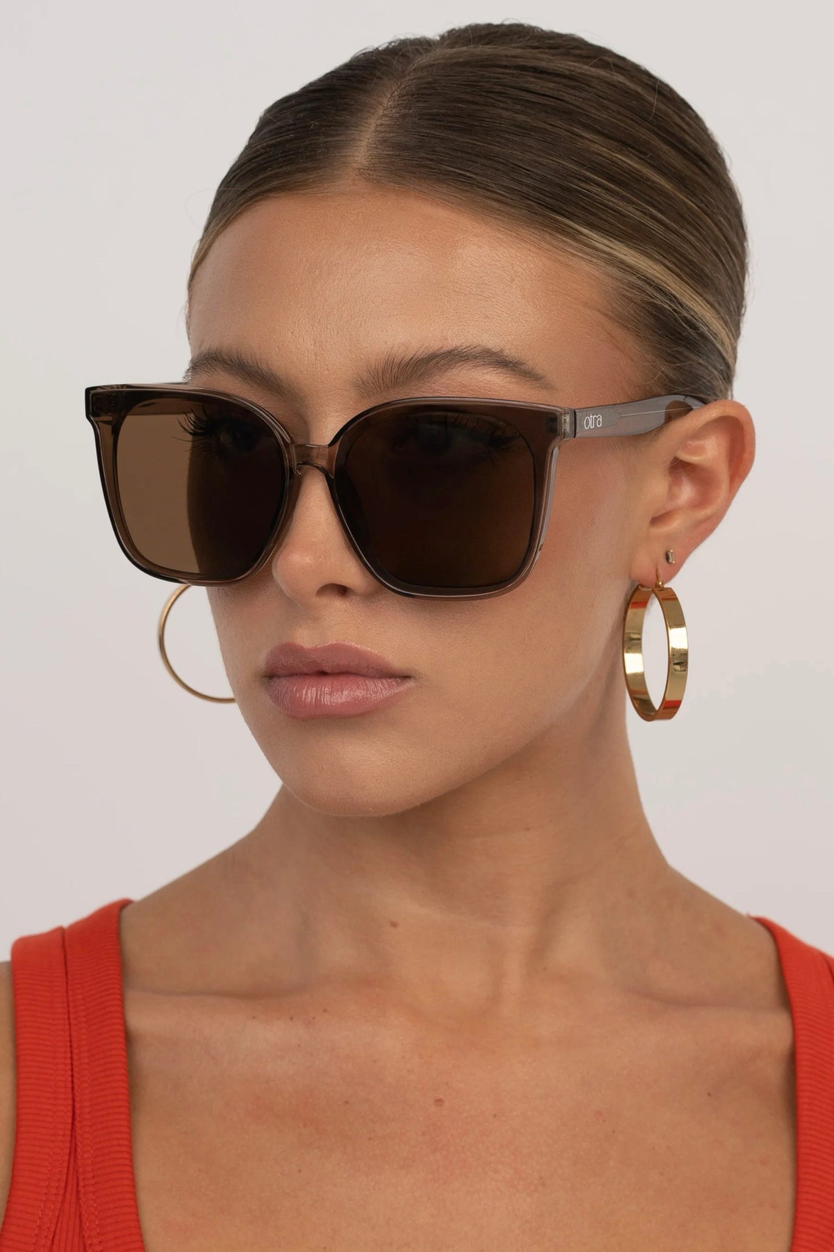Betty Transparent Olive Brown Sunglasses