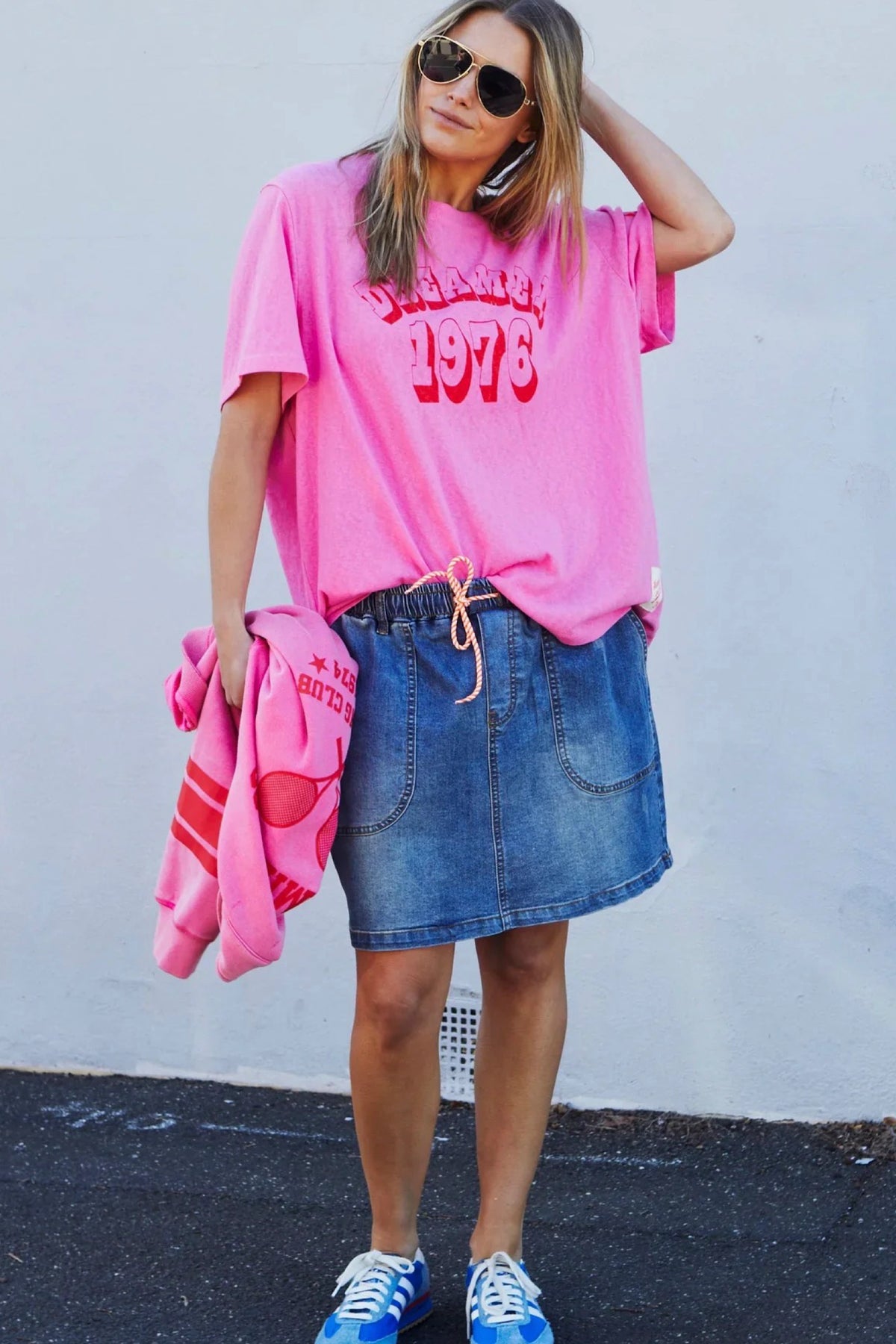 Stretch Denim Skirt Stonewash