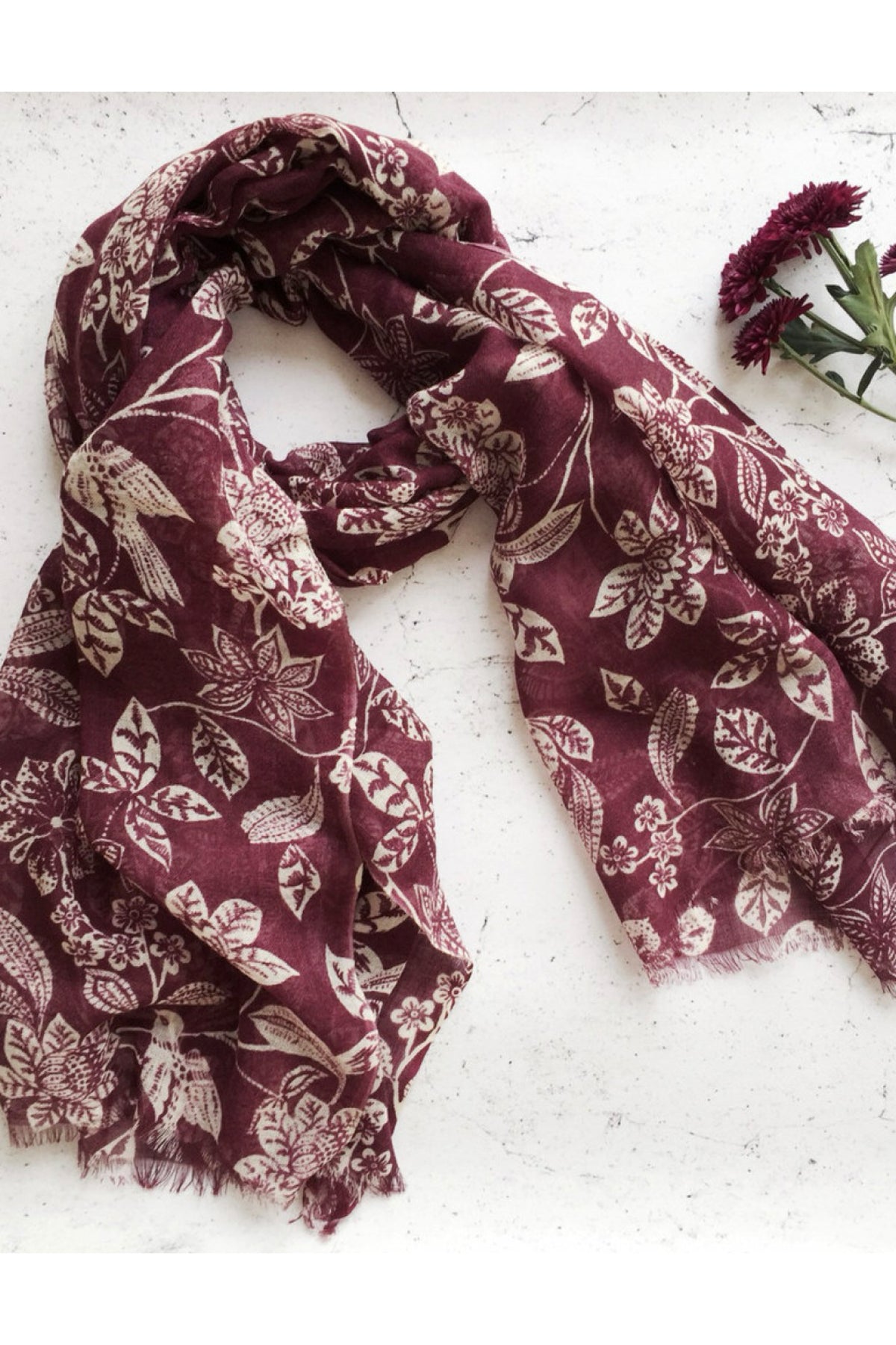 Garden Merino Scarf Merlot