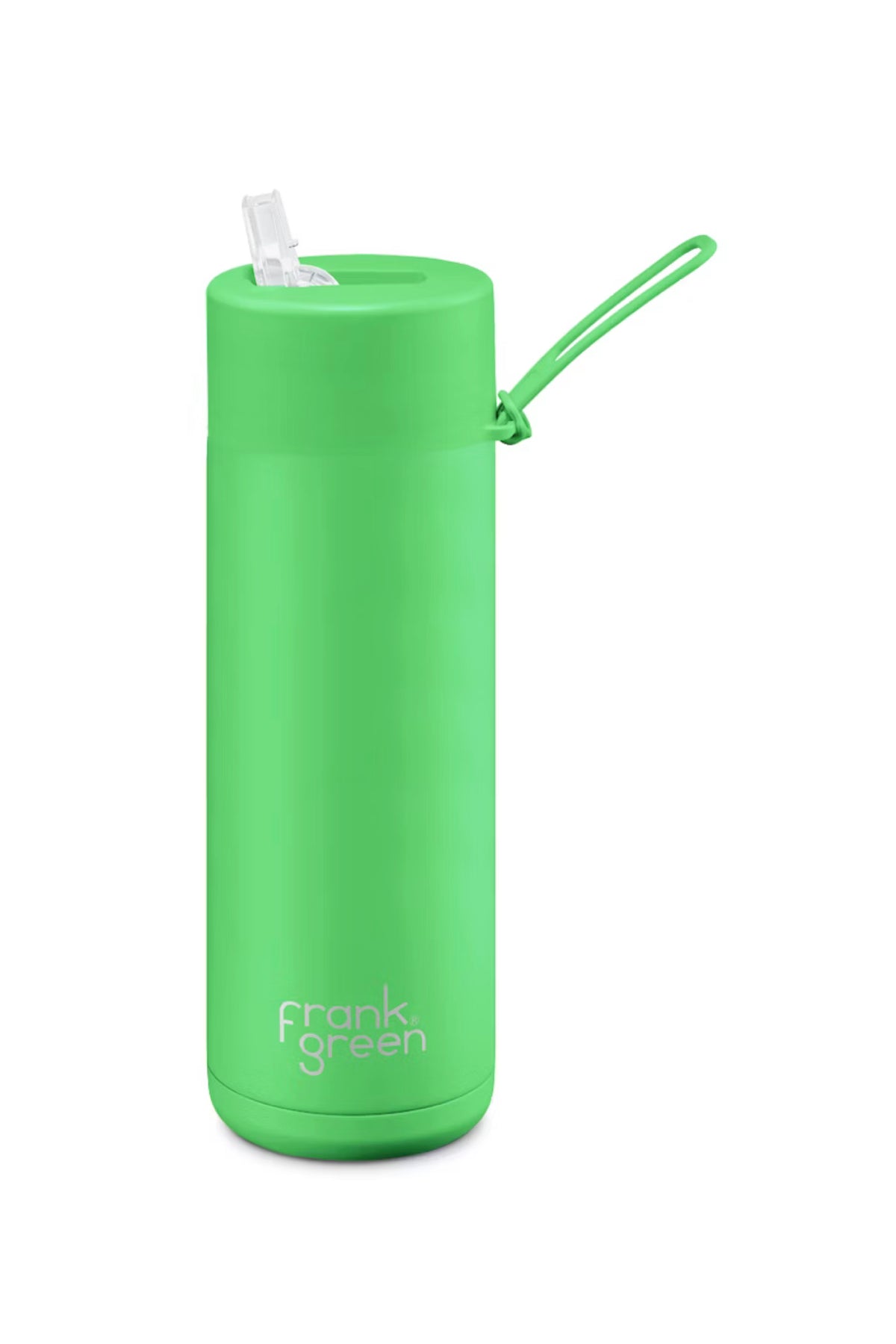 Straw Lid Ceramic Reusable Bottle Neon Green 20oz