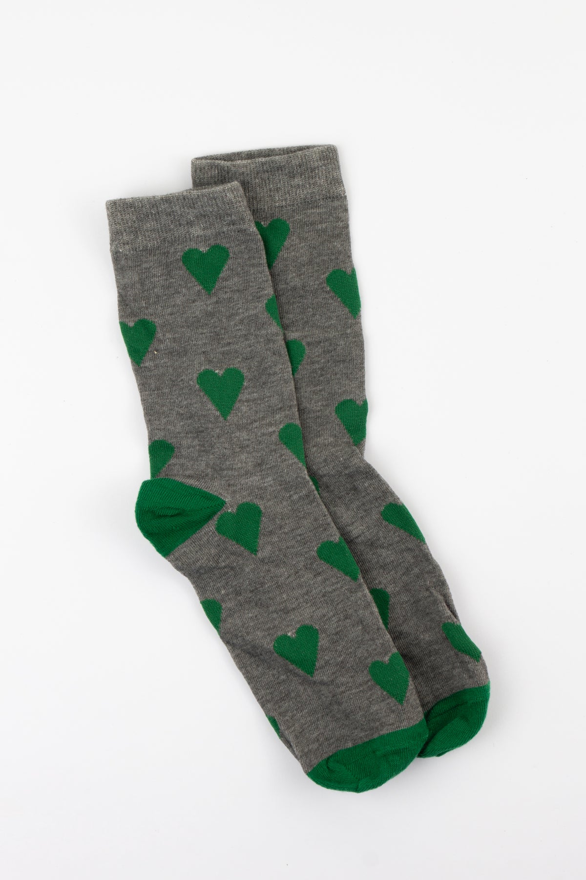 Grey With Emerald Hearts Sock