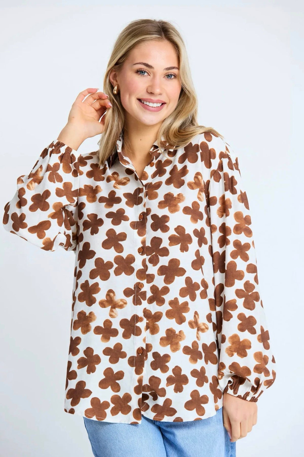 Charlotte Shirt Cocoa Flowers
