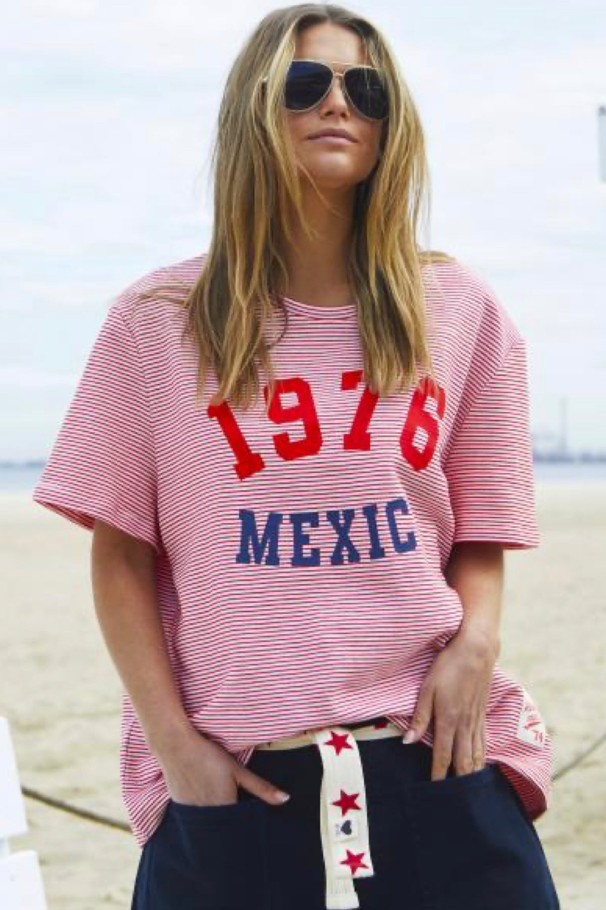 Mexico Tee Red/White Stripe - PREORDER DELIVERY EARLY DEC