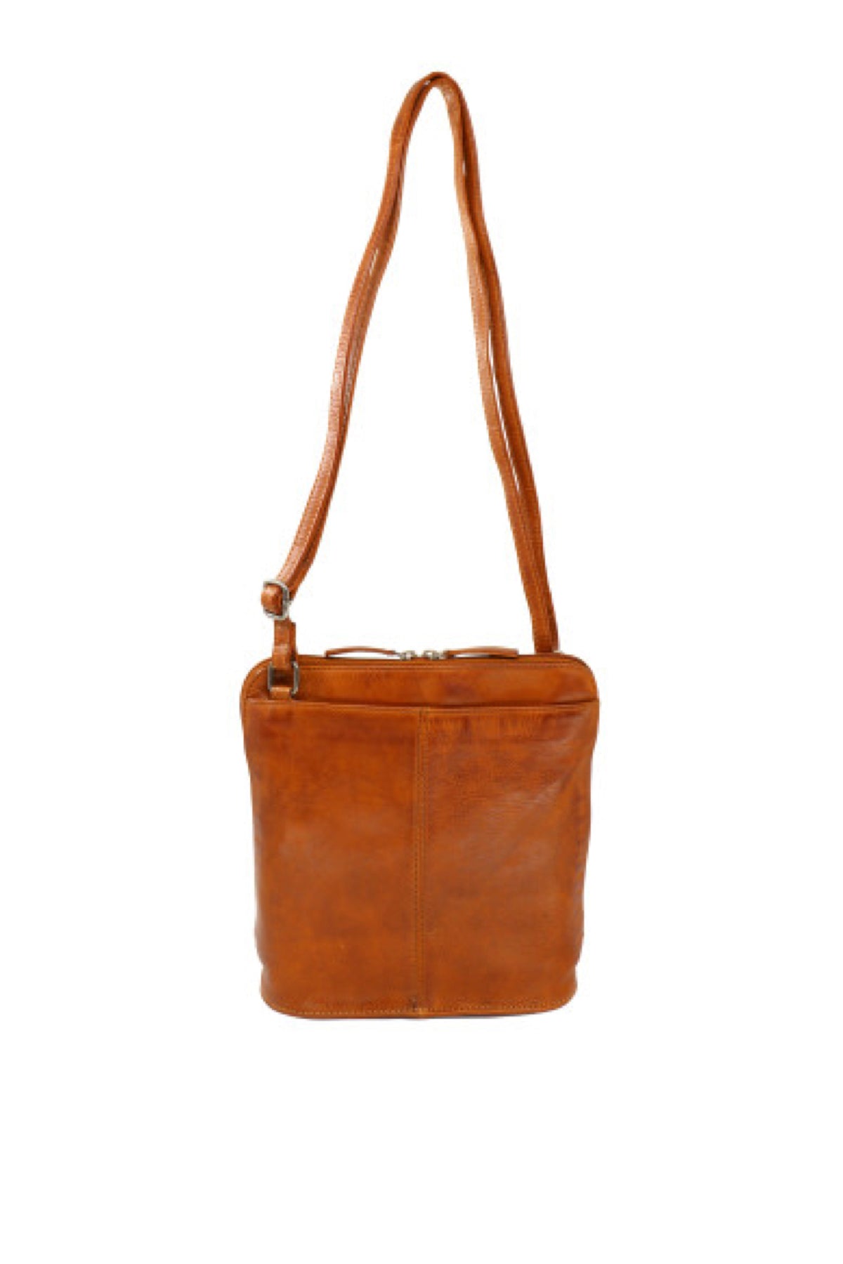 Baron Medium Leather Handbag Cognac