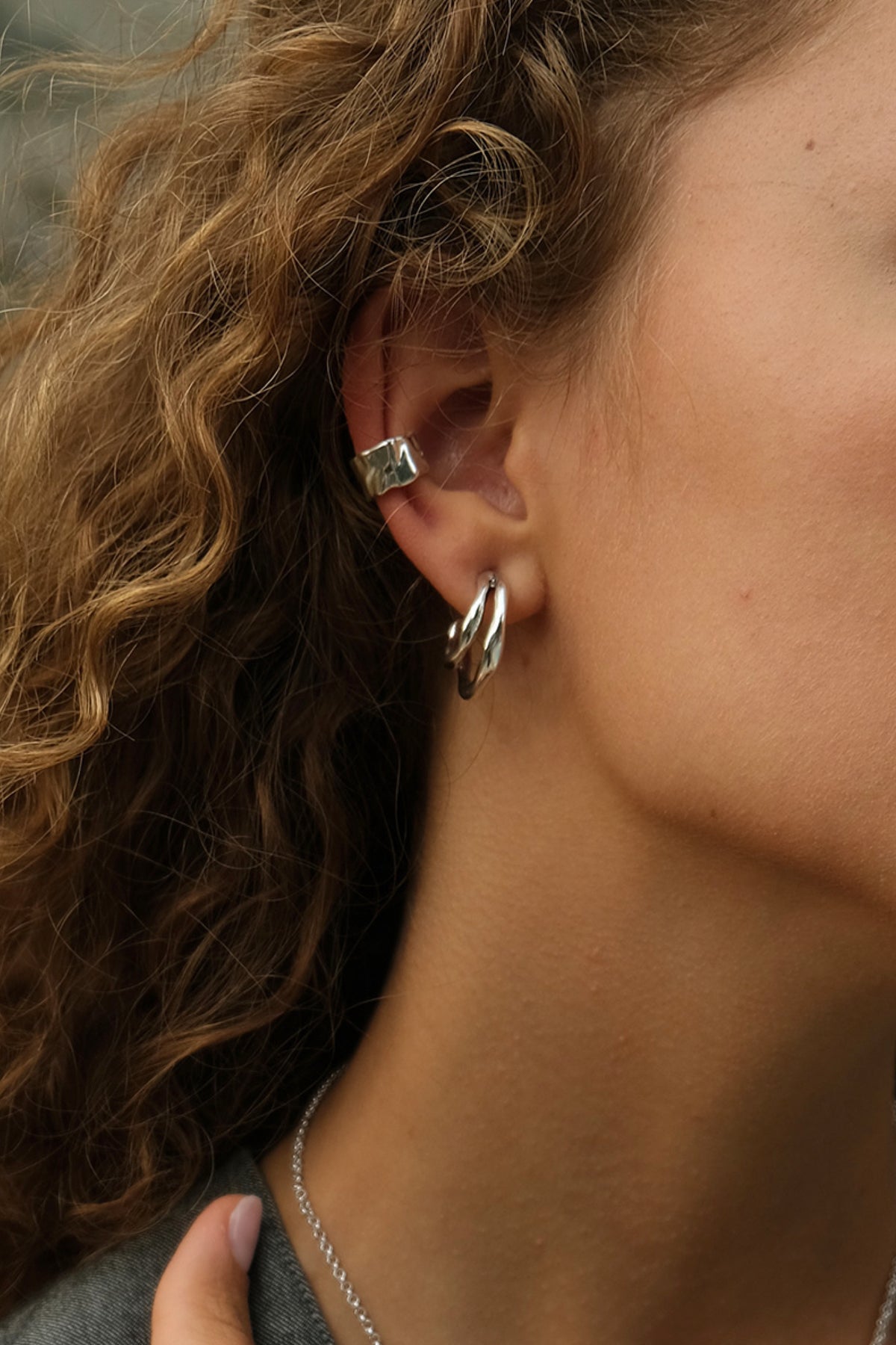 Sculptured Ear Cuff Silver