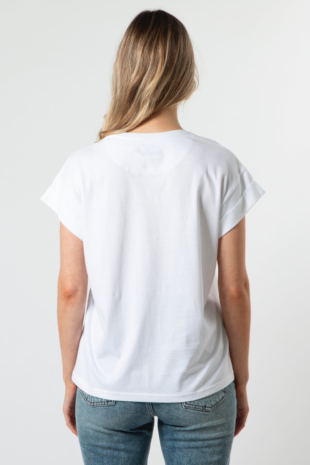 Cuff Sleeve T-Shirt White California