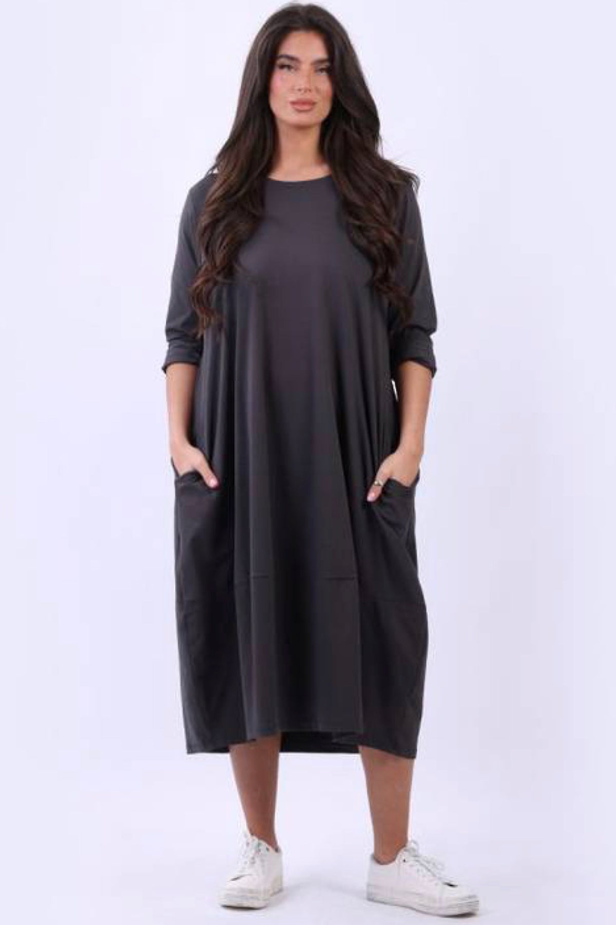 Wallace Dress Cotton Charcoal