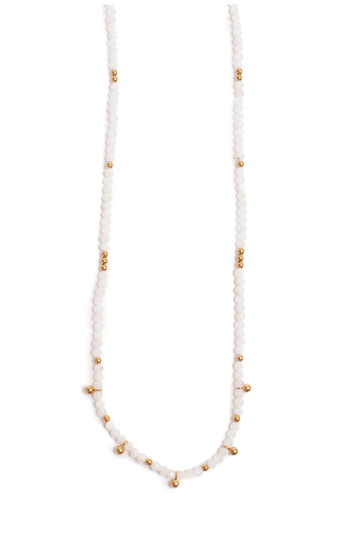 Short Chain Miniature Gold Glass Beads