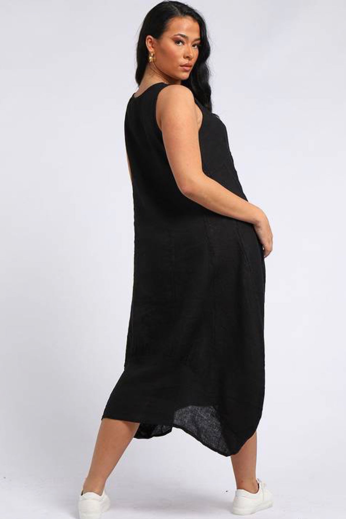 Gabriella Linen Dress Black