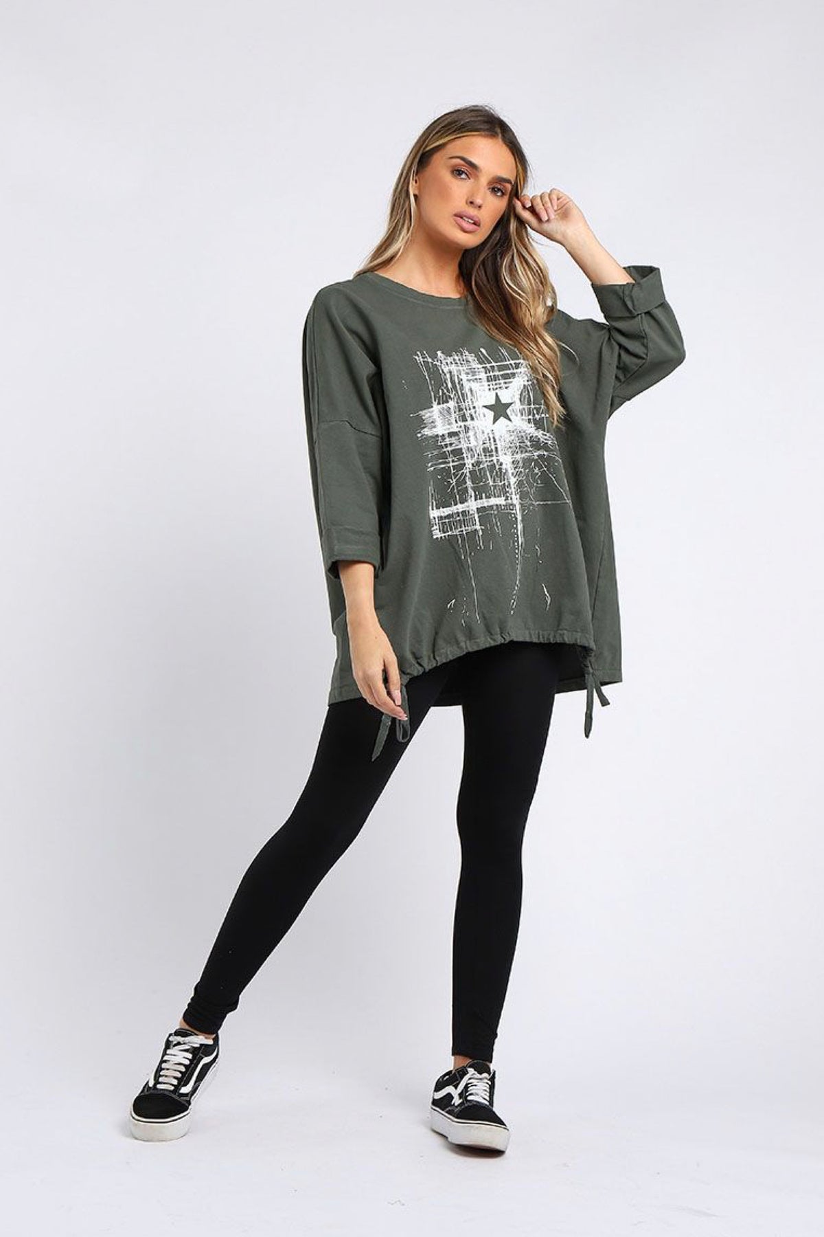 Starburst Cotton Sweater Khaki