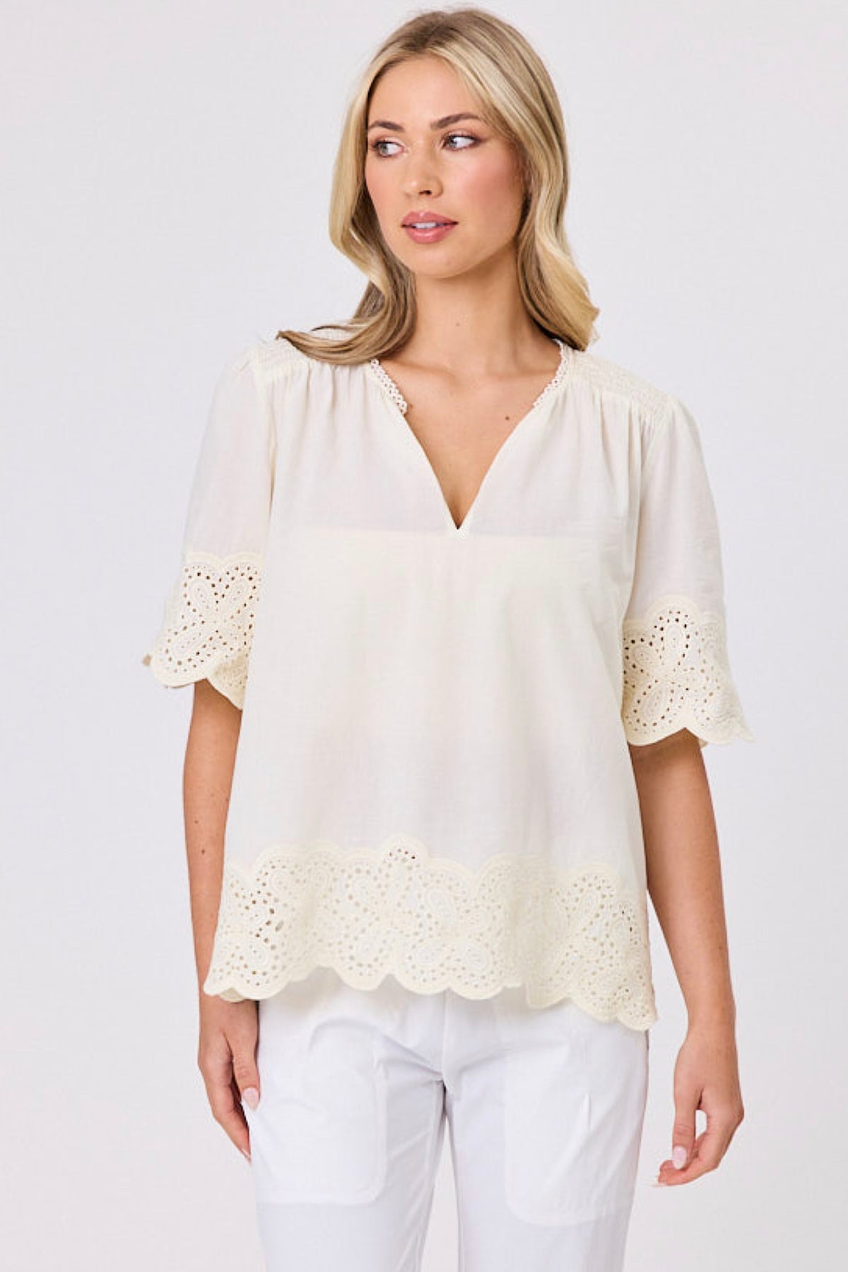Guipure Top Lemon - PREORDER DELIVERY MID SEPT