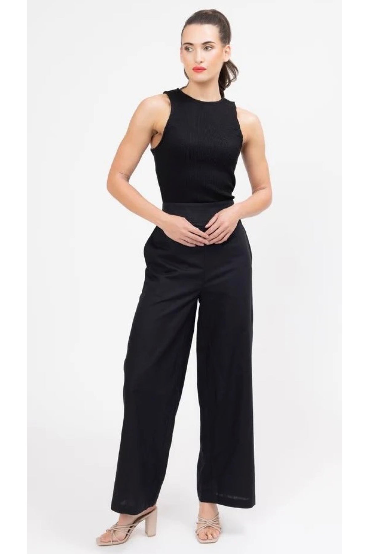 Black Essential Wide Leg Pant