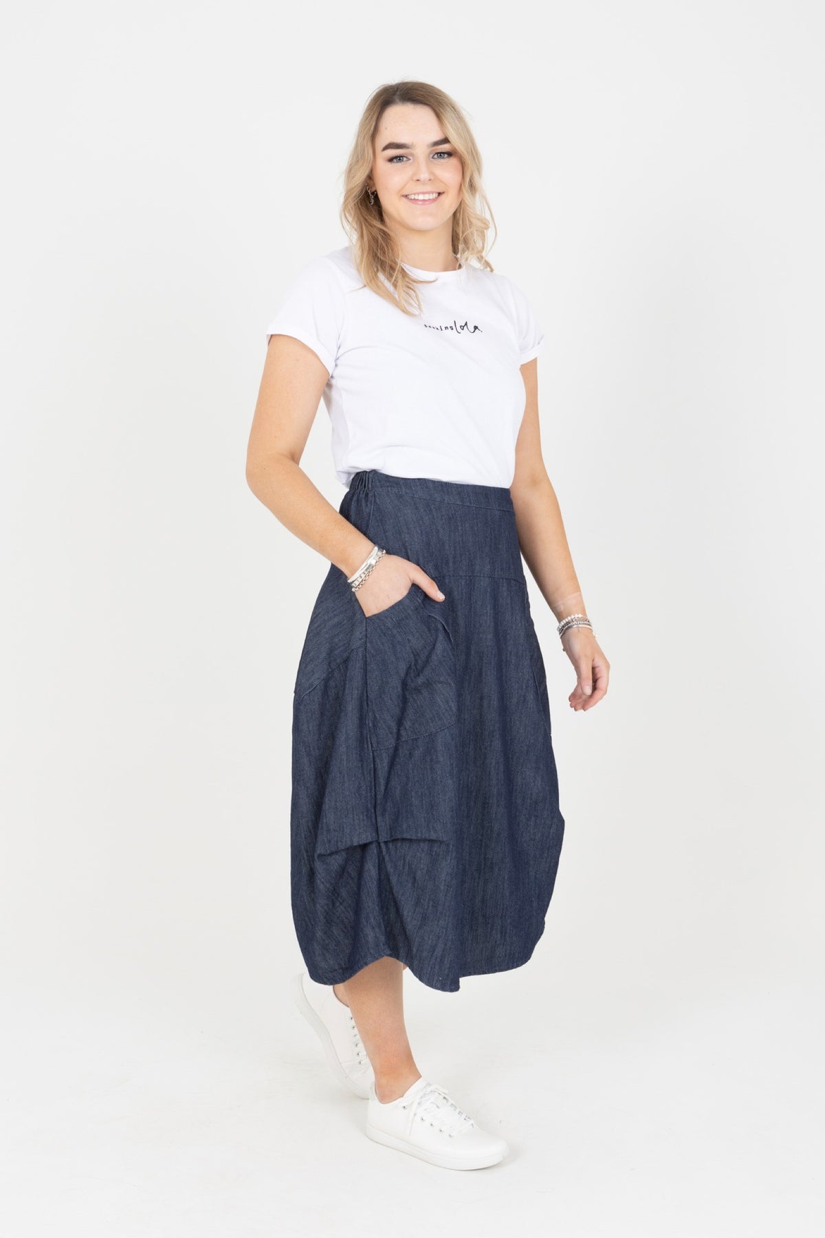 Milwaukee Classic Skirt Dark Wash in Denim - PREORDER ITEM