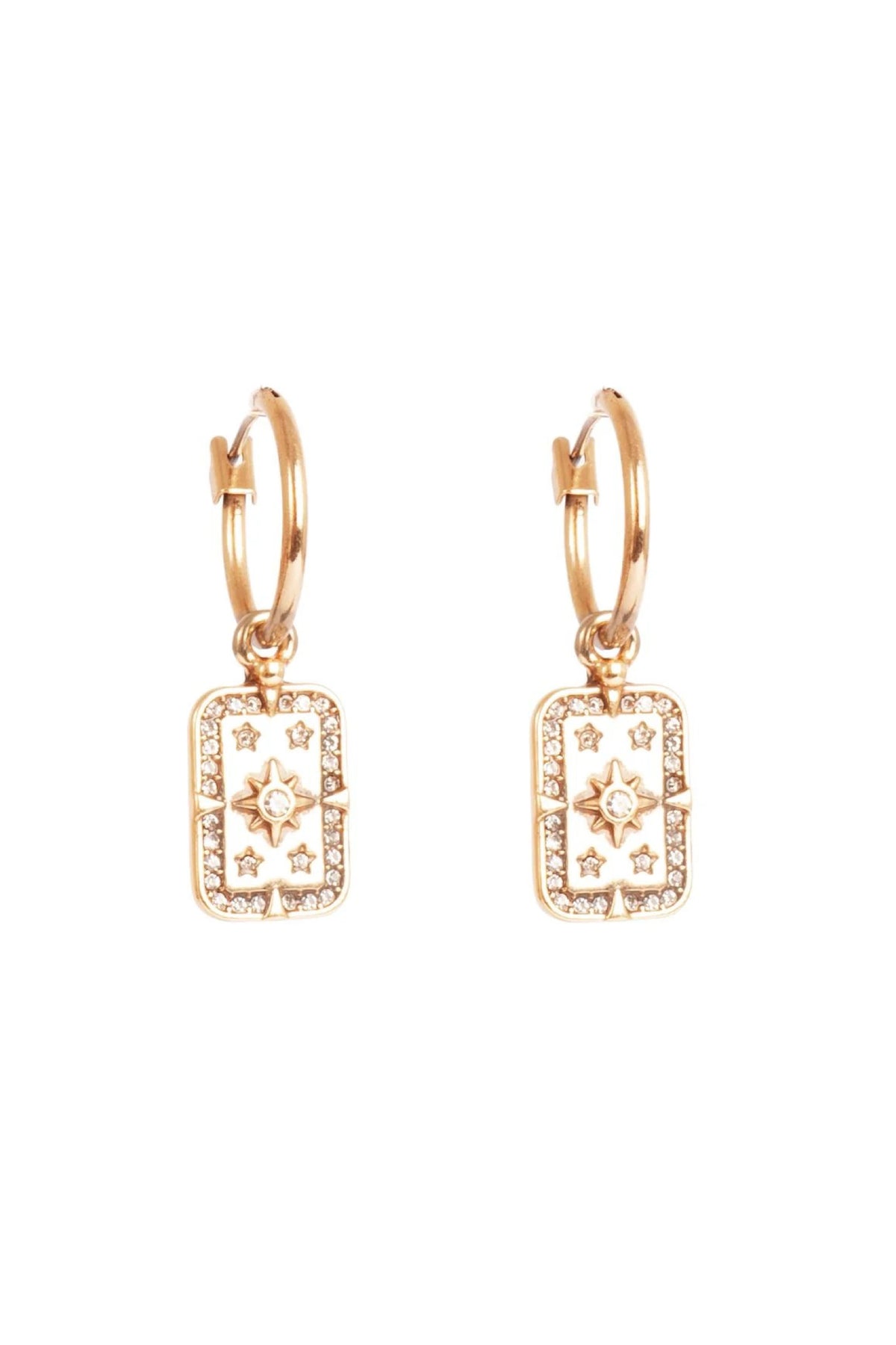 Medium Earrings With Charm Astro Gold