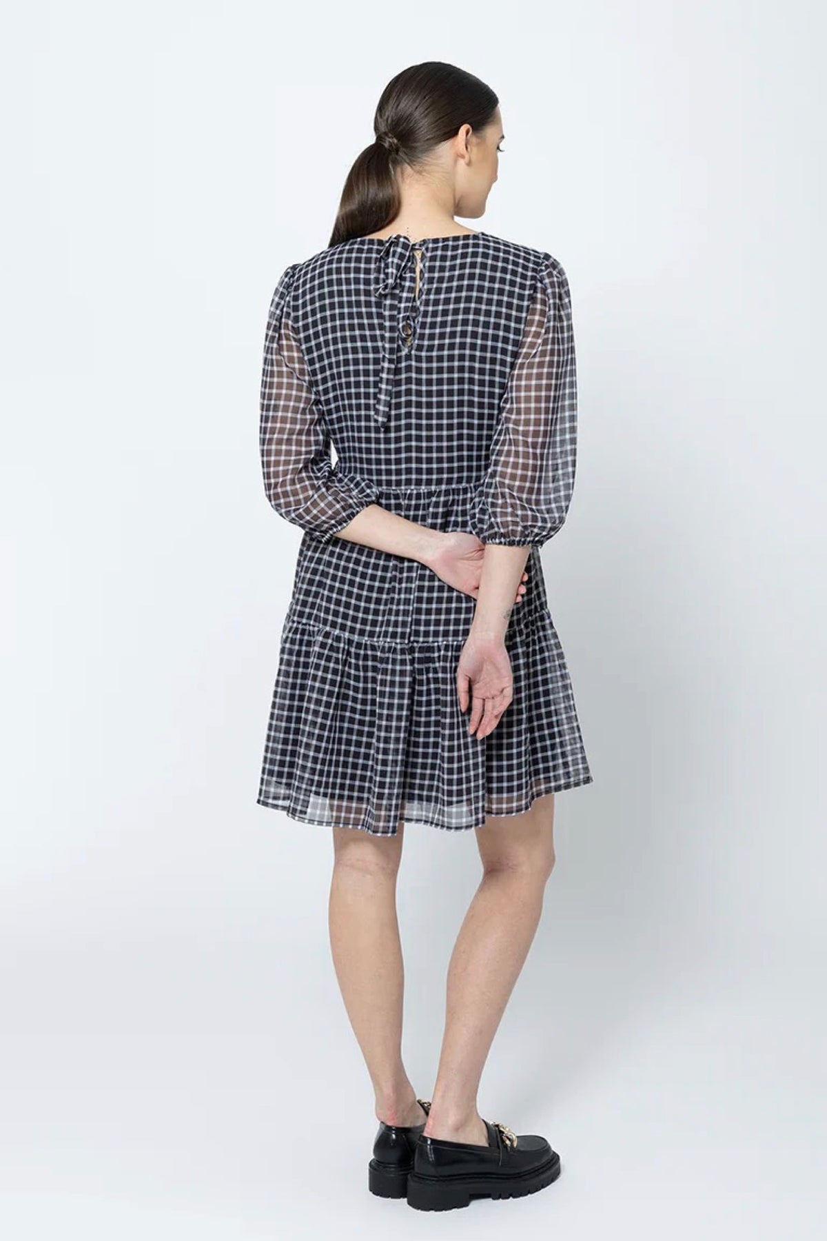 Freda Dress Black White Gingham