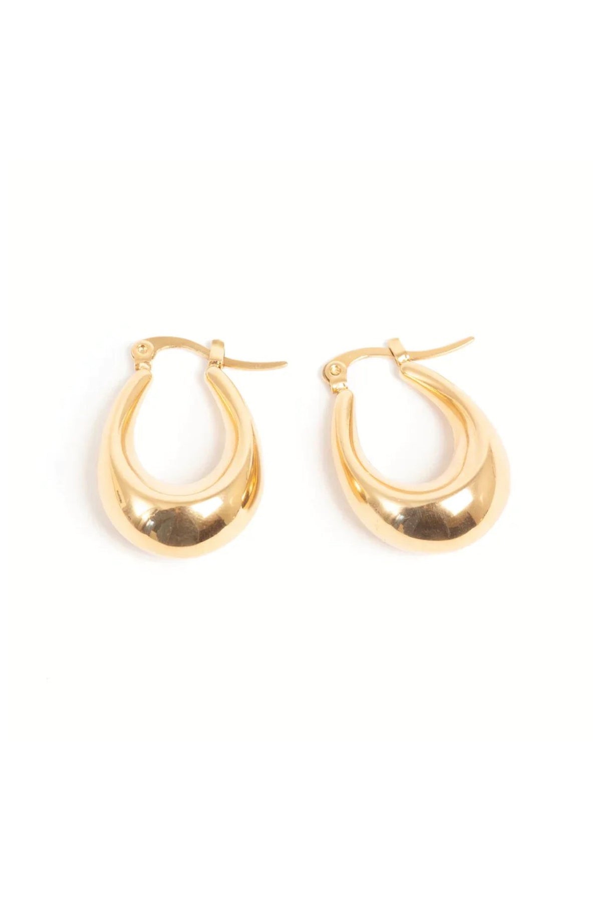 Gold Steel Sculptured Earrings