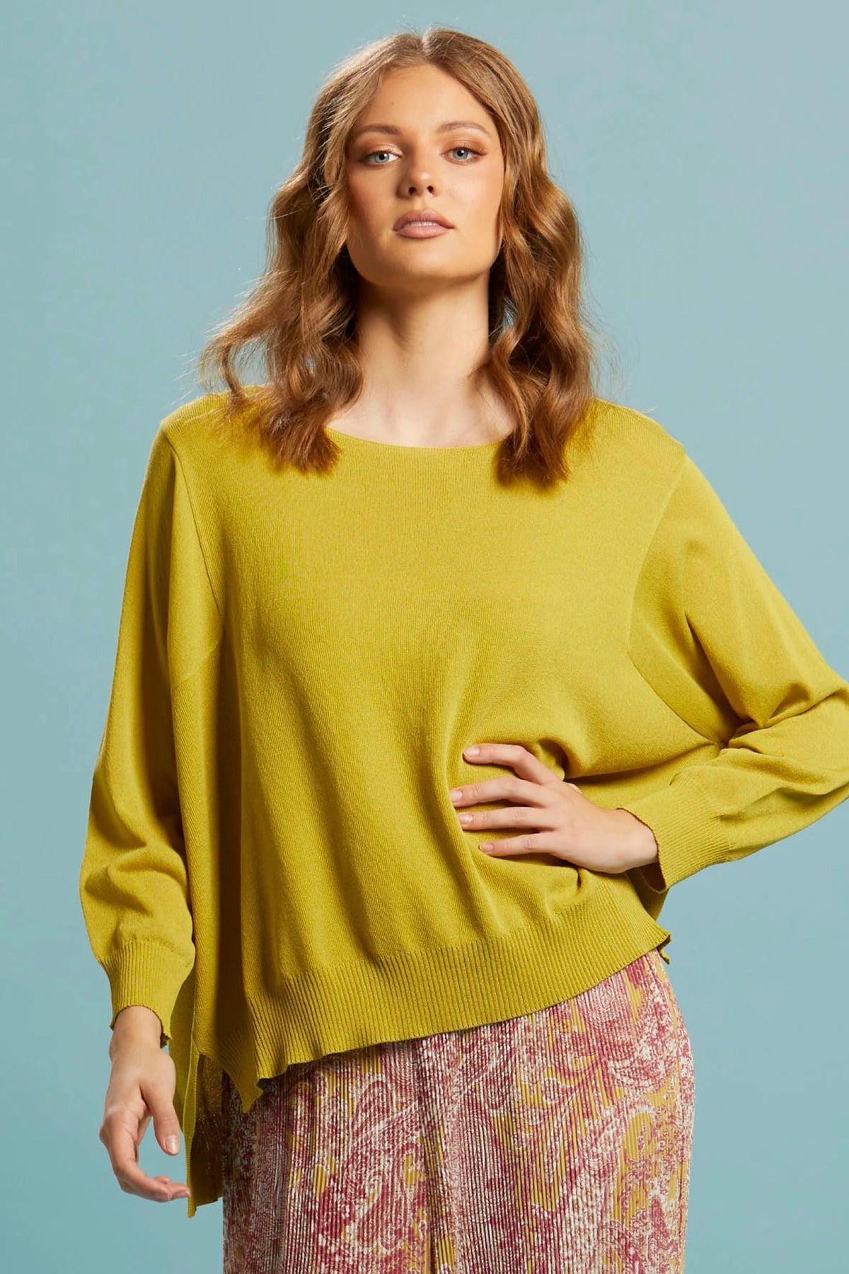 Celestial Knit Top Chartreuse