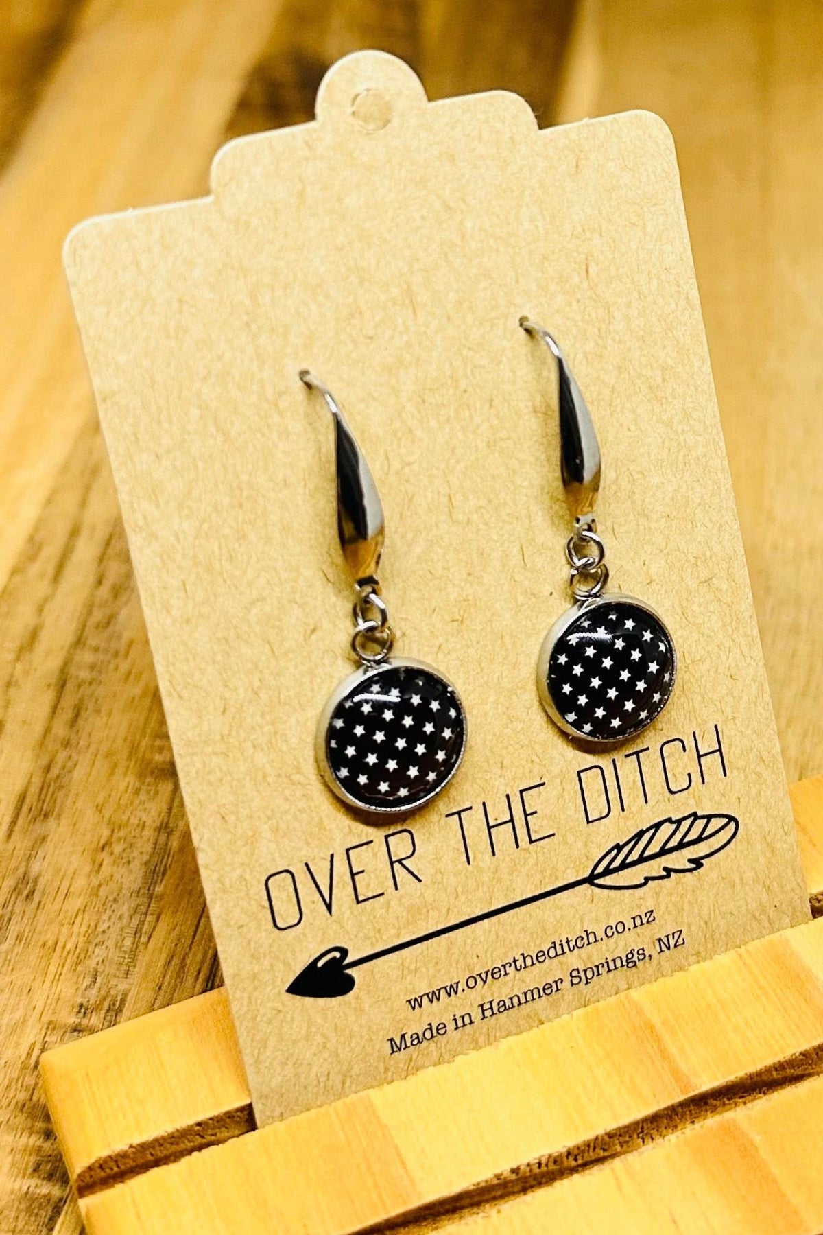 Black Starry Nights Pendant Earrings