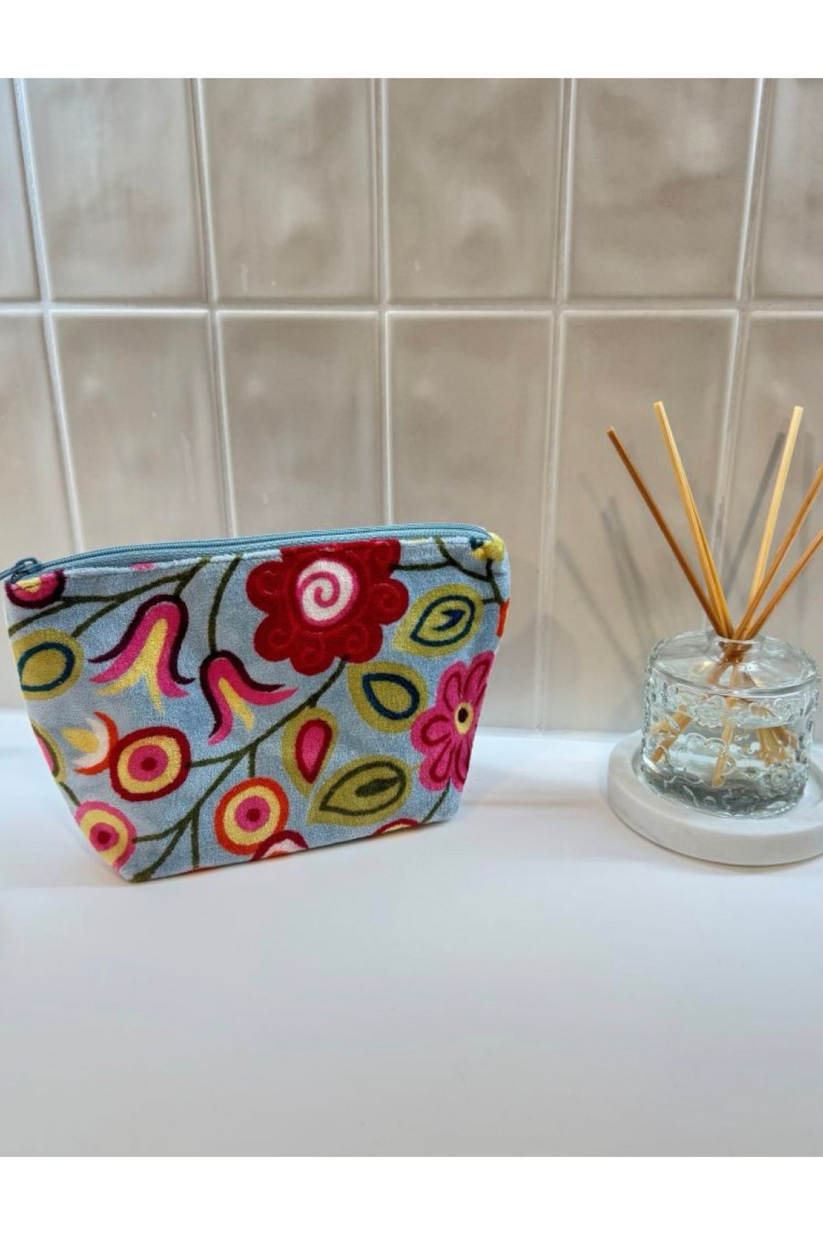 Rosa Makeup Bag Blue