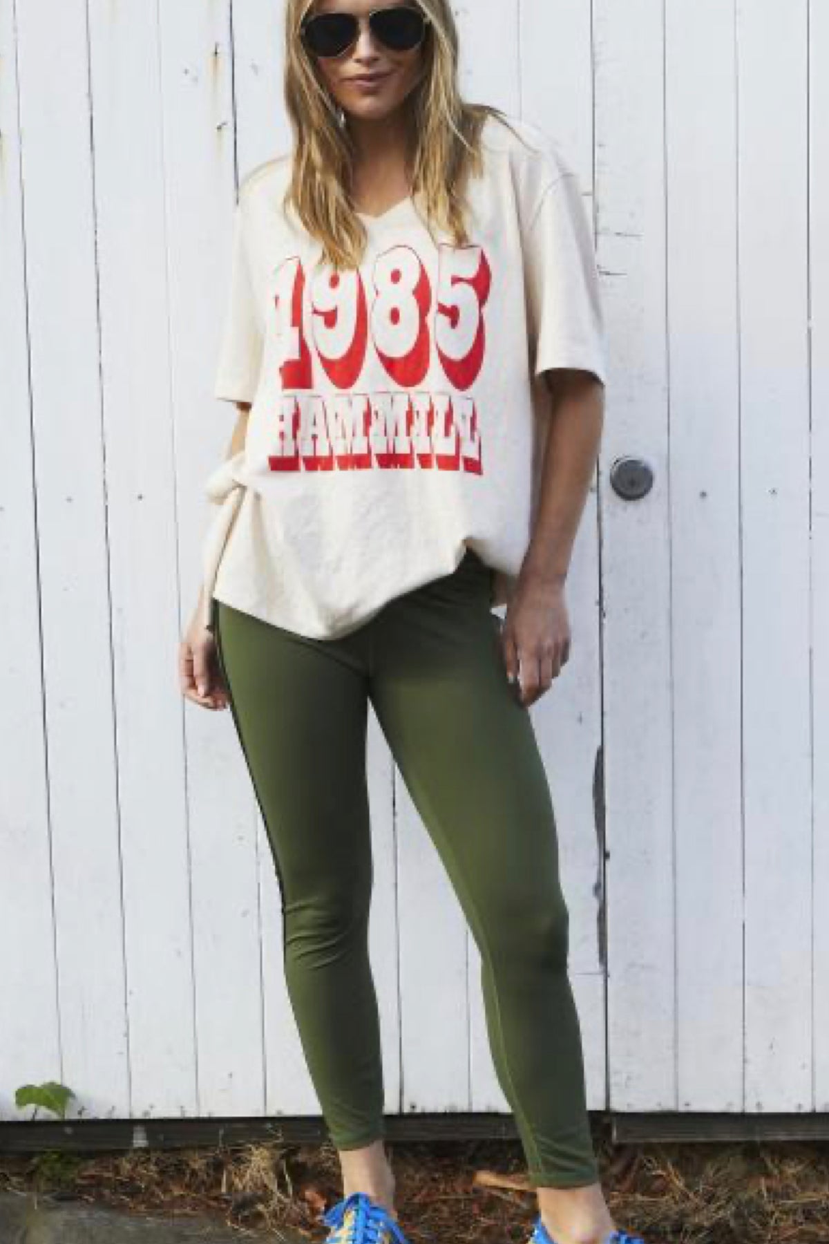Hammill Logo V-Neck Tee Natural - PREORDER DELIVERY END SEPTEMBER