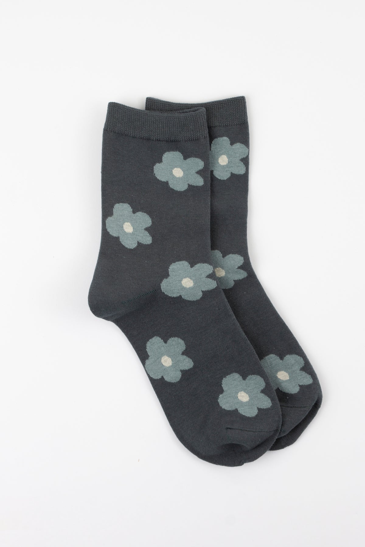 Lead With Blue Flowers Sock