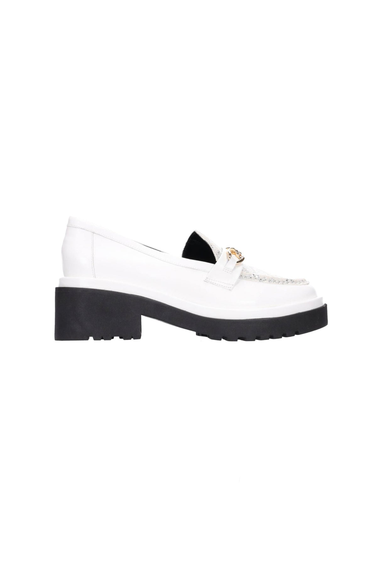 Annie Loafer Snakeskin White/Silver