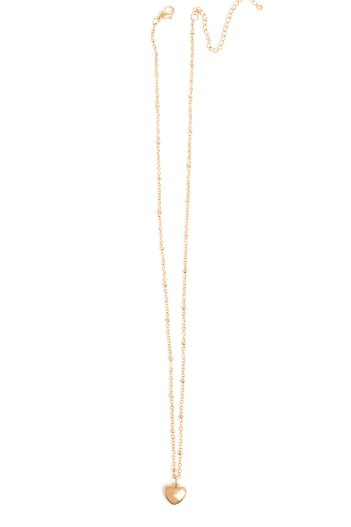 Short Chain With Heart Steel Gold