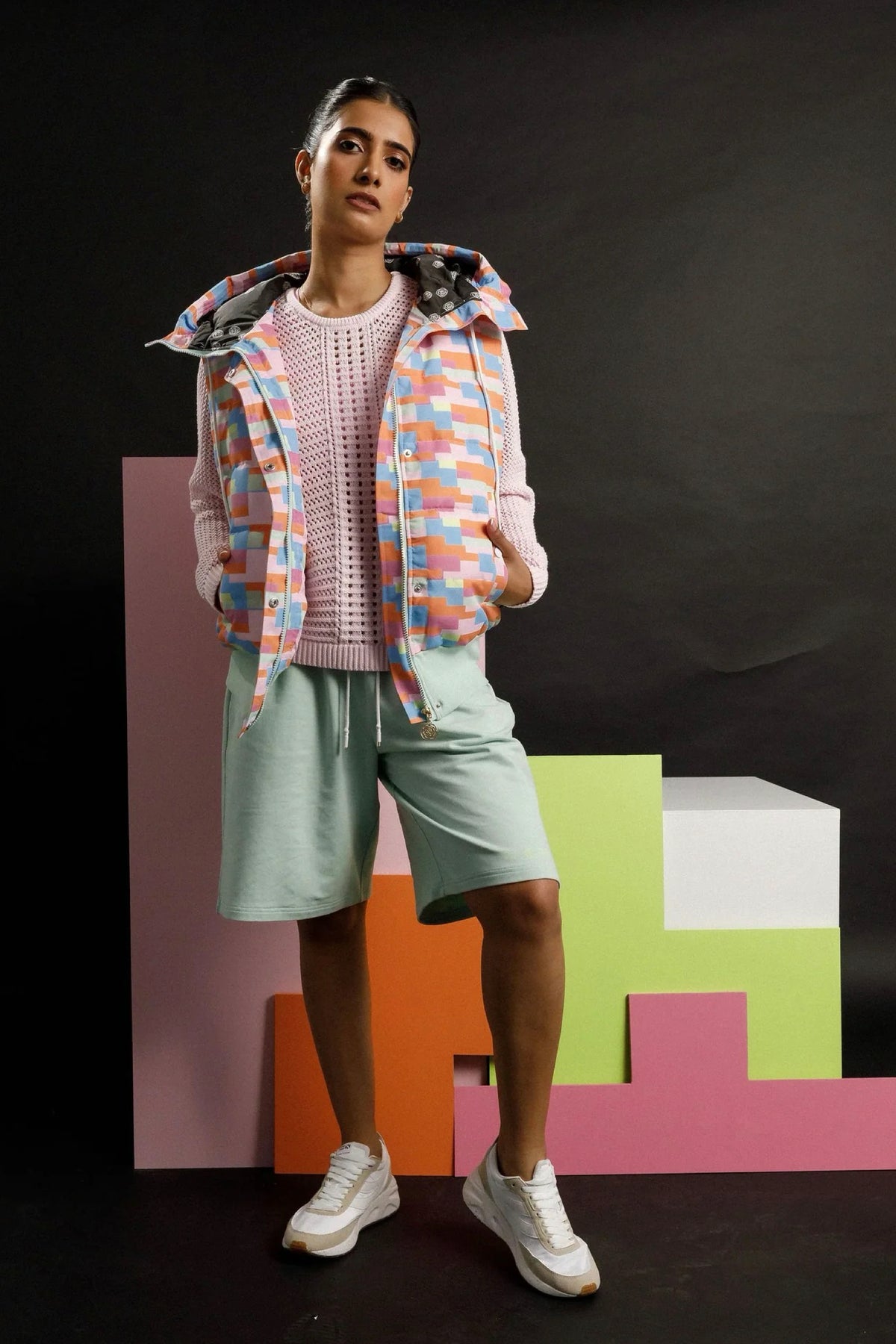 Stadium Puffer Vest - Meta Block