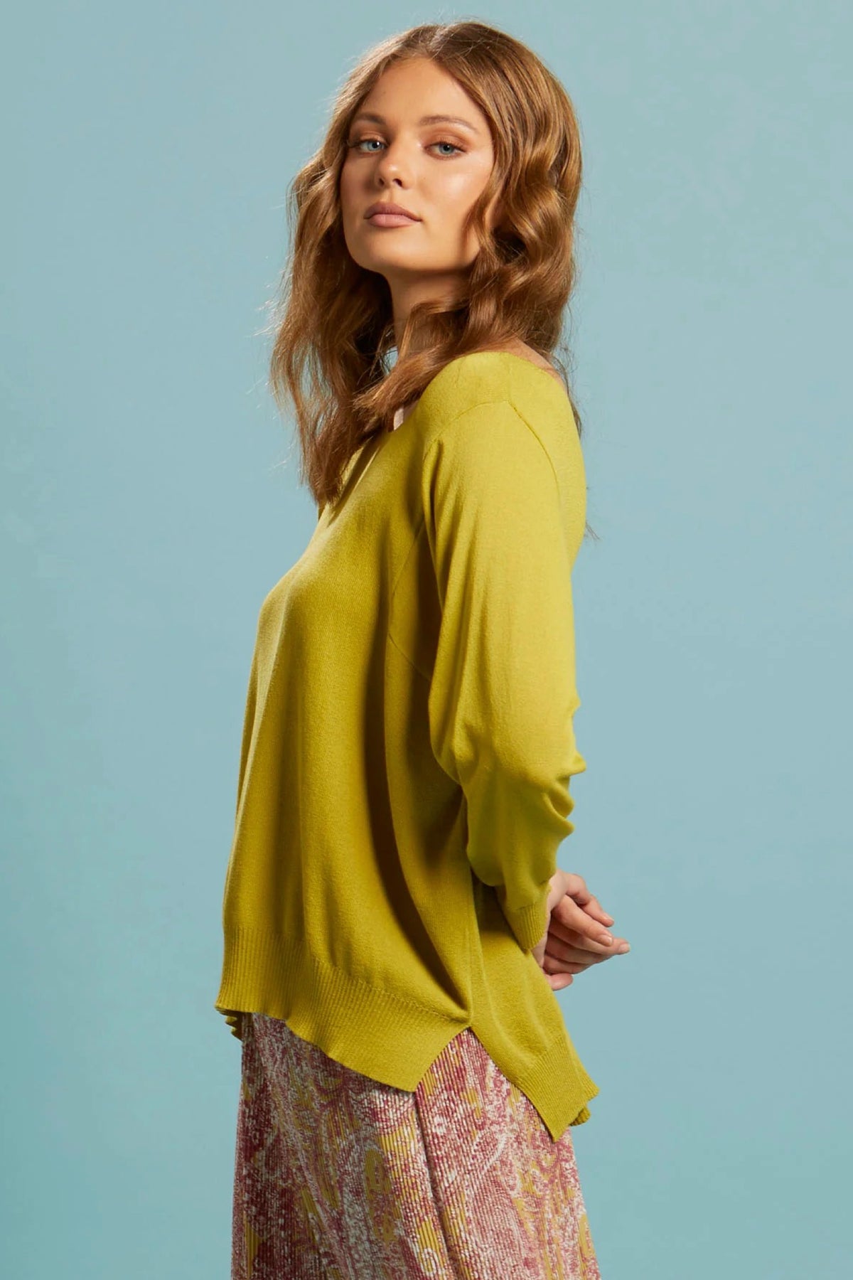 Celestial Knit Top Chartreuse