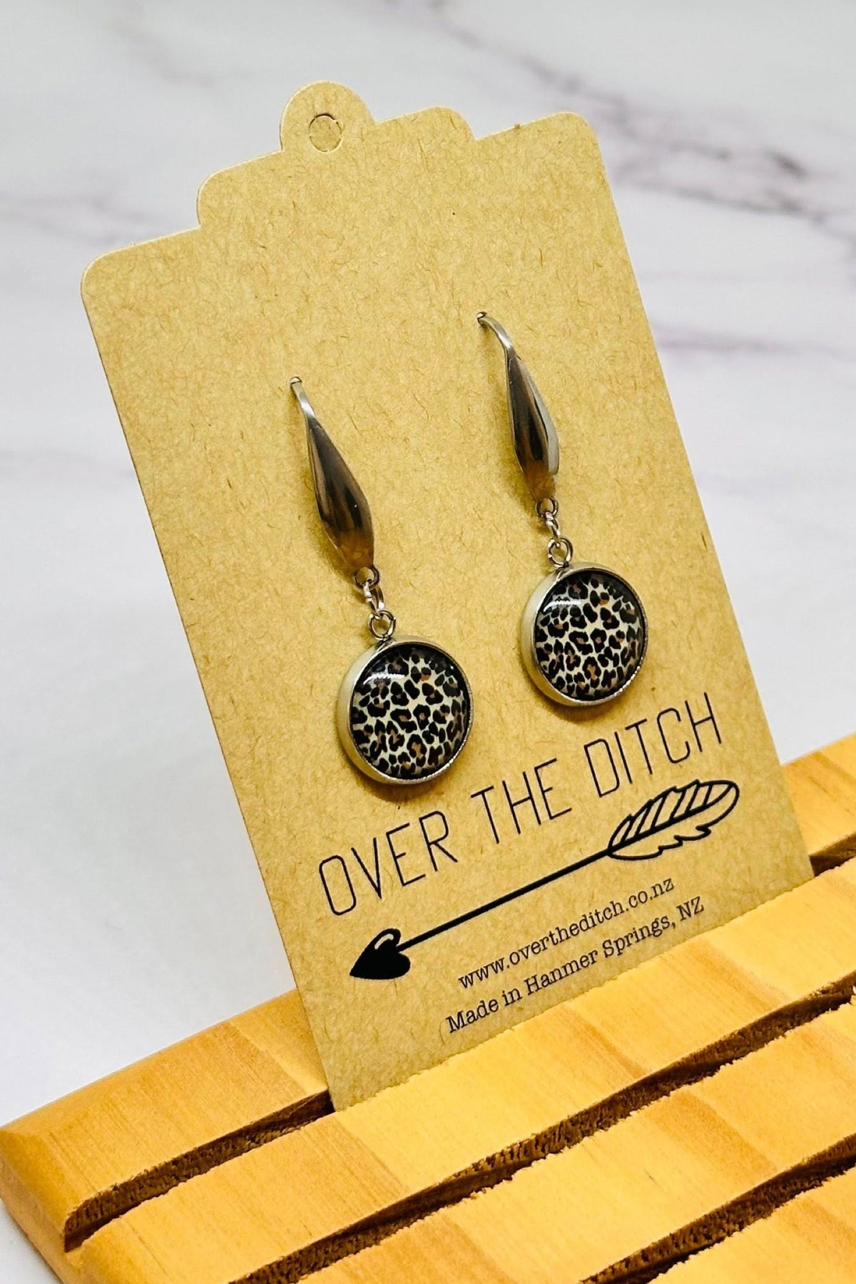 Leopard Pendant Earrings