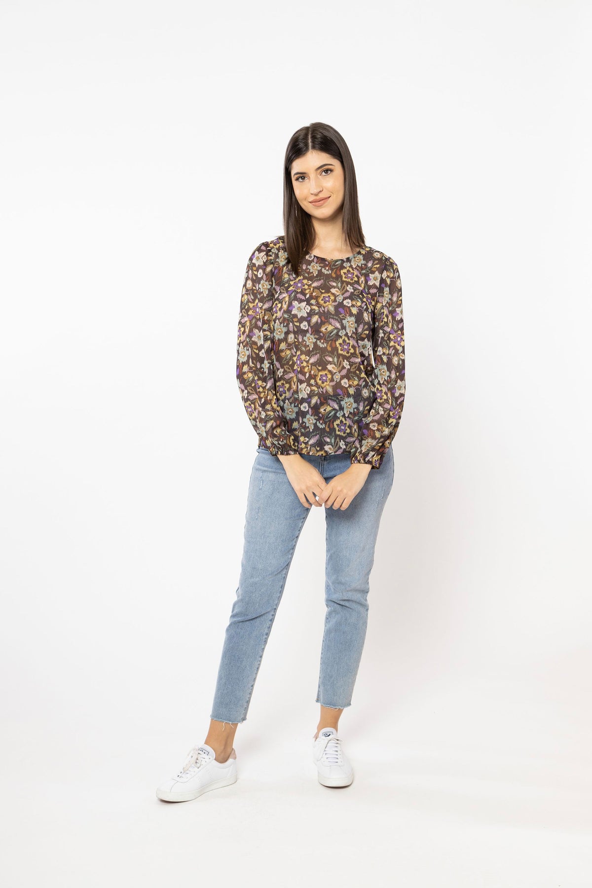 Gratitude Top Floral Abstract