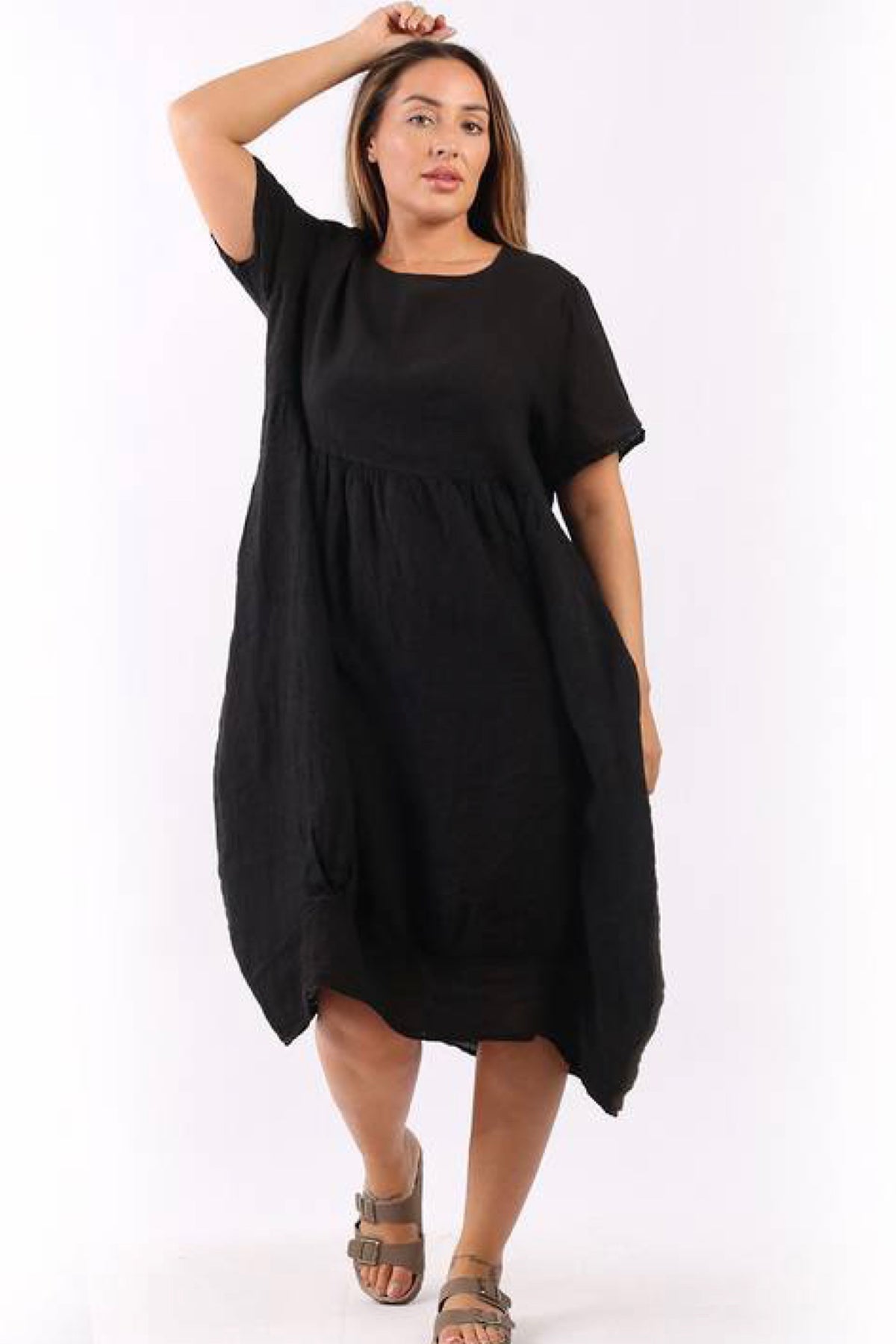 Mila Linen Dress Black