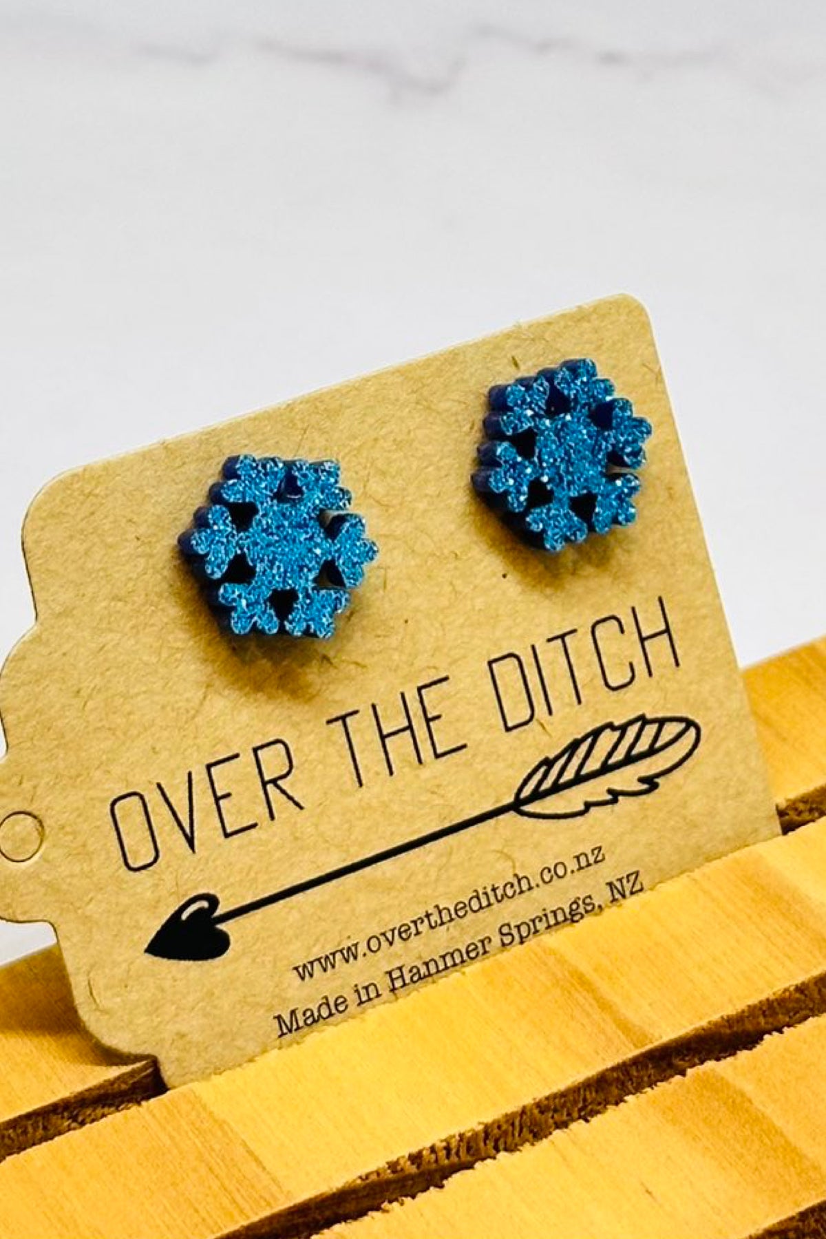 Blue Glitter Studs