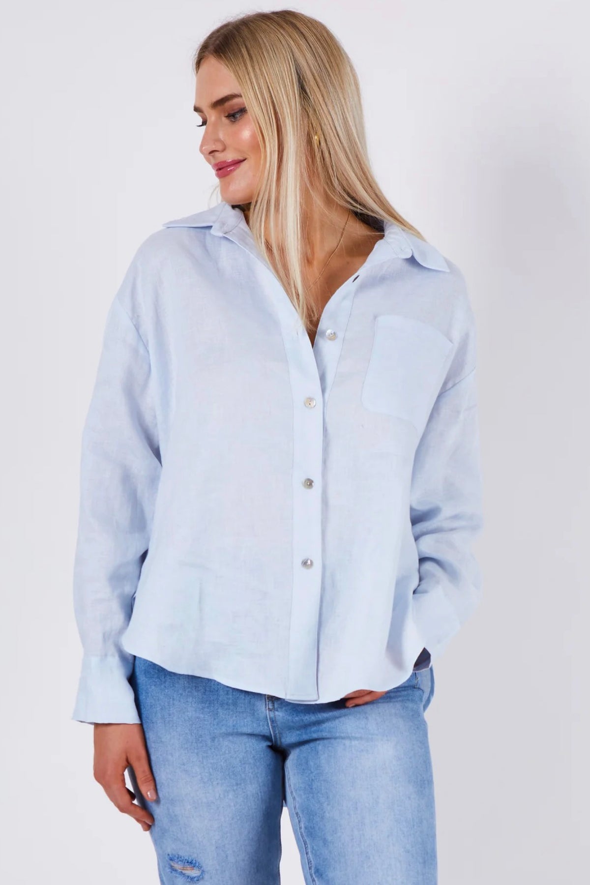 Brit Linen Shirt Blue