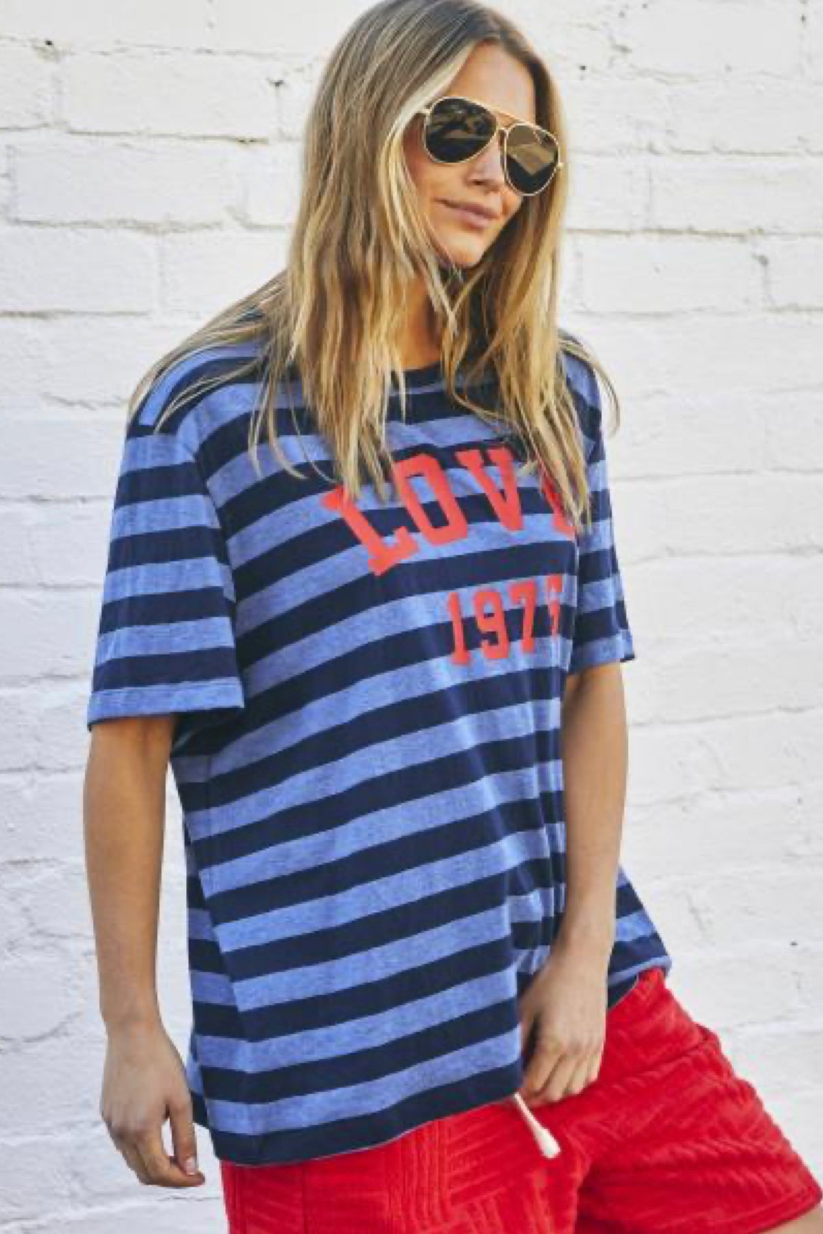 Love 1976 Stripe Tee Navy Stripe - PREORDER DELIVERY EARLY DEC