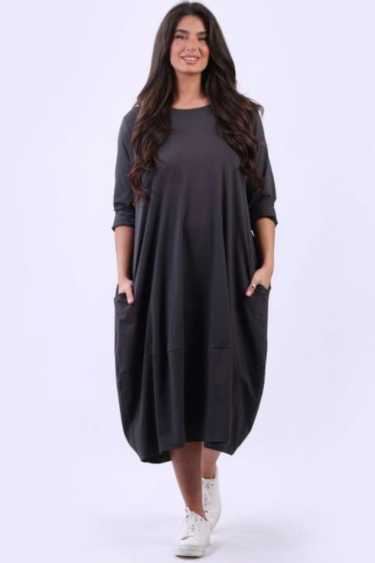 Wallace Dress Cotton Charcoal