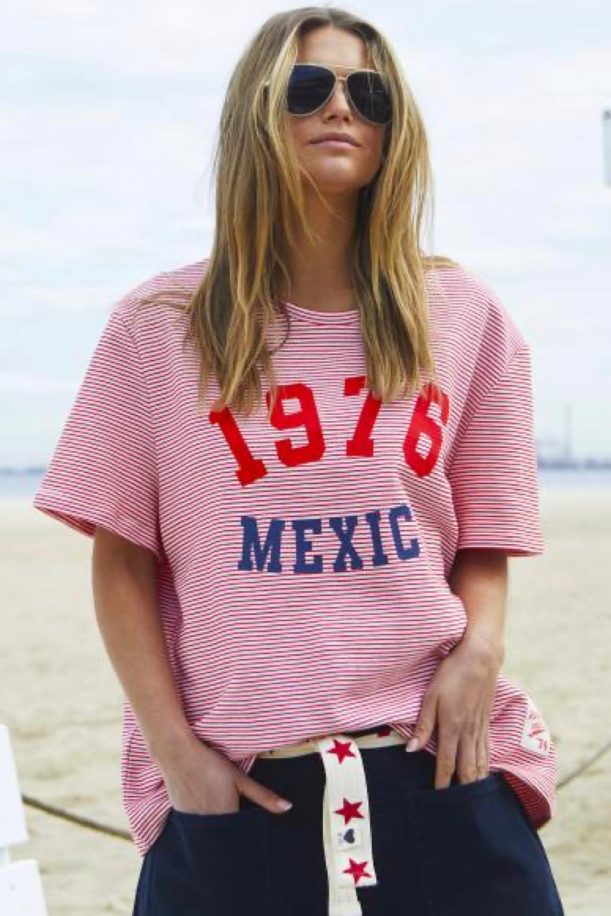 Mexico Tee Red/White Stripe - PREORDER DELIVERY EARLY DEC