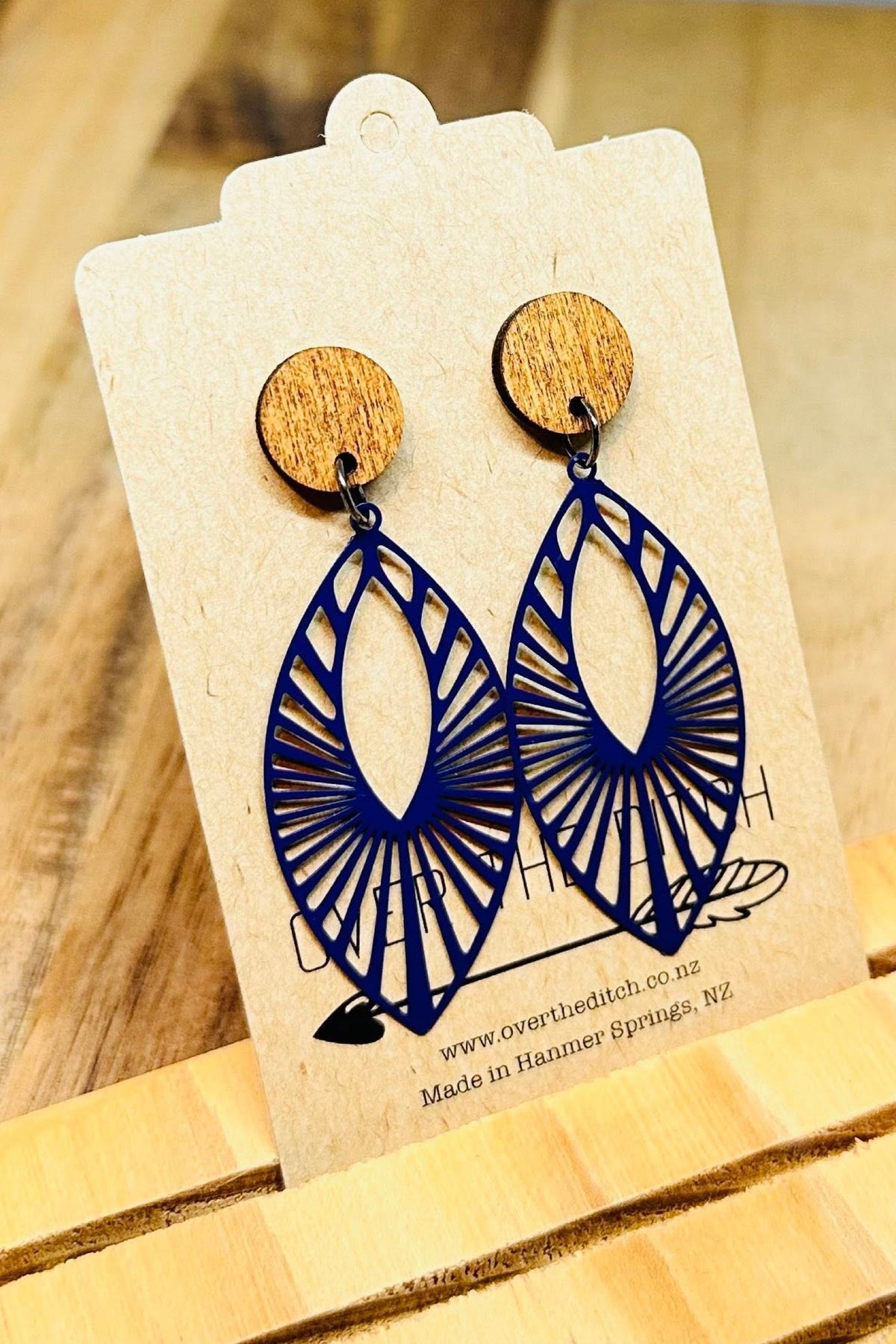 Navy Leaf Dangles