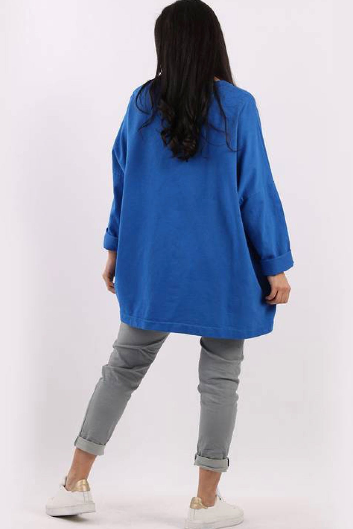 Starburst Cotton Sweater Royal Blue