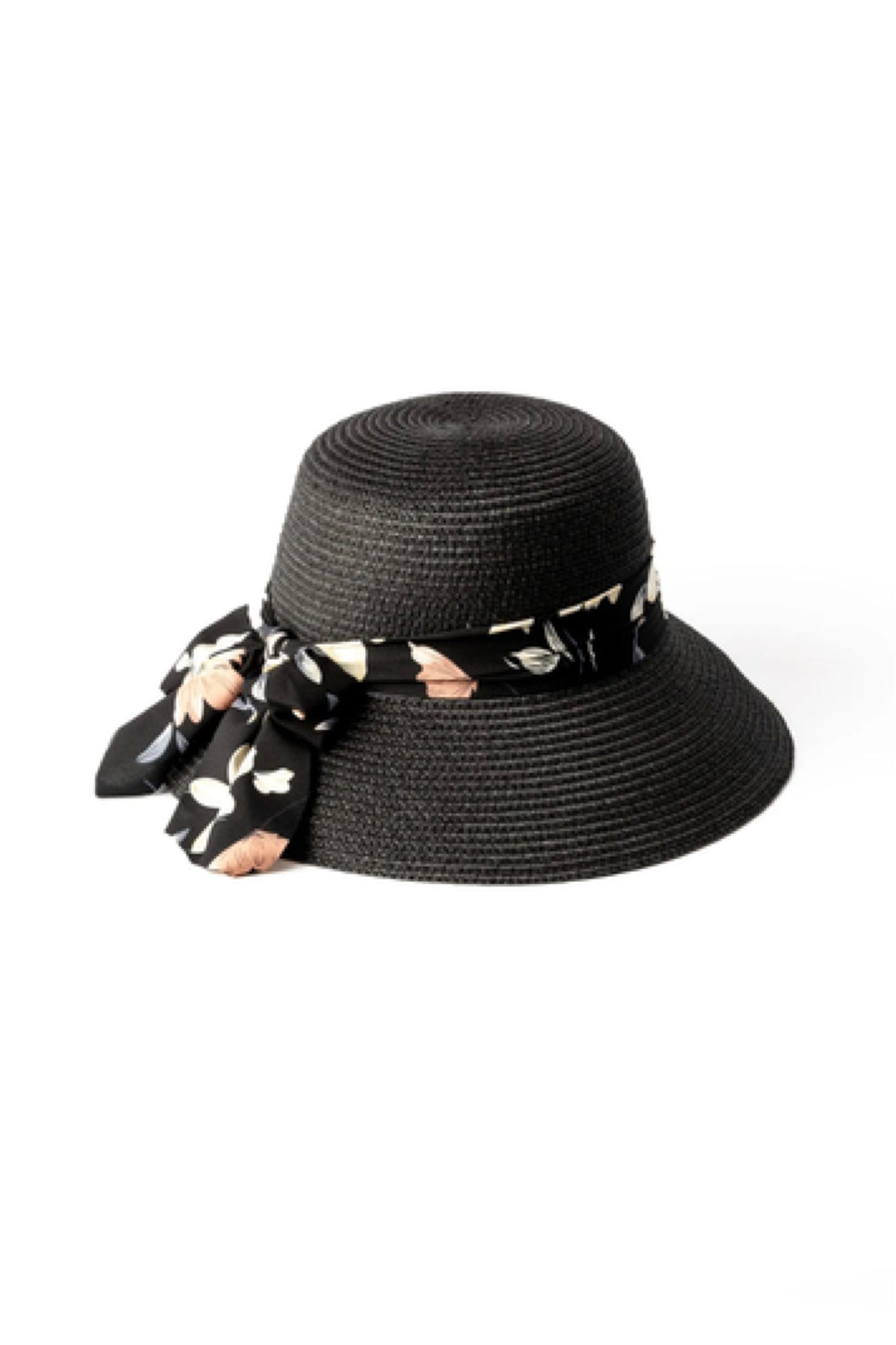 Bella Floral Hat Black