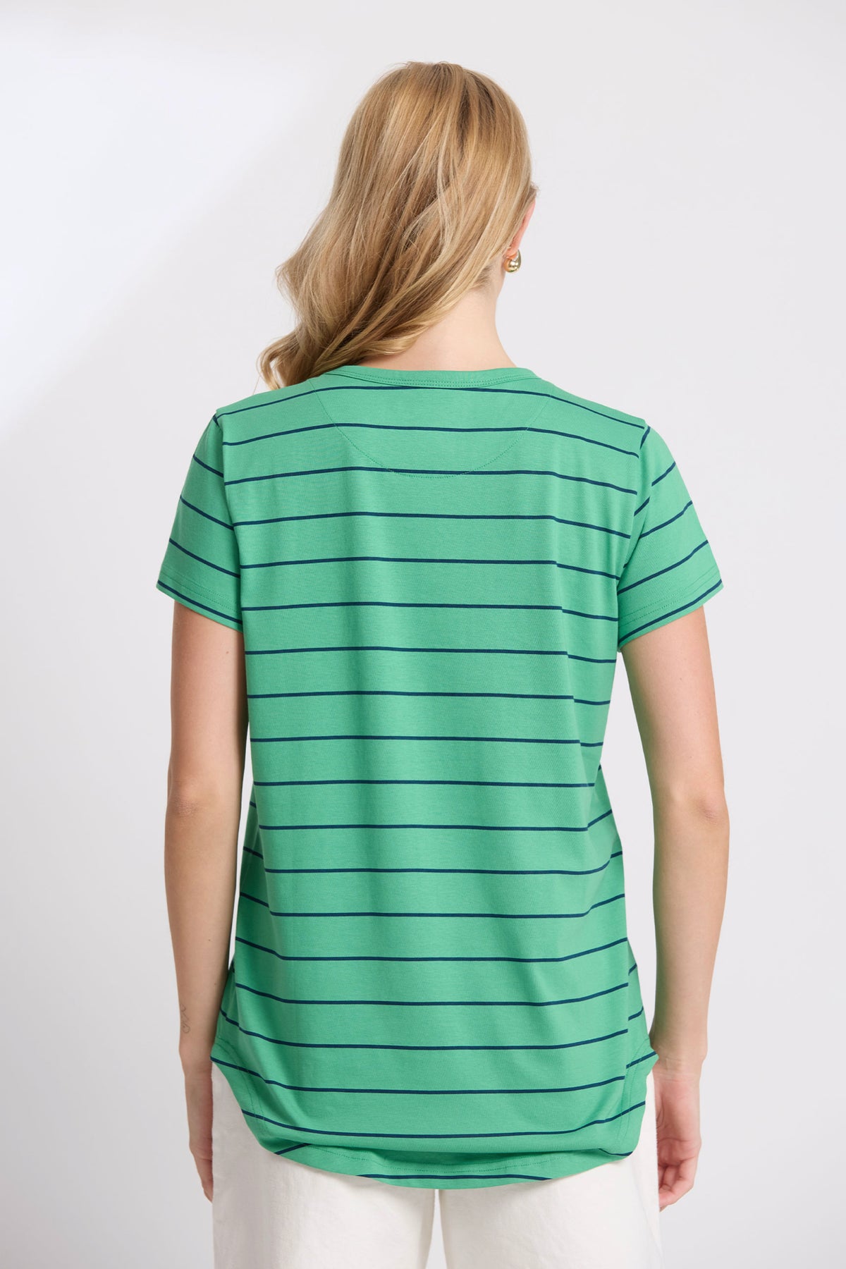 Classic Tee Green Navy Stripe - PREORDER