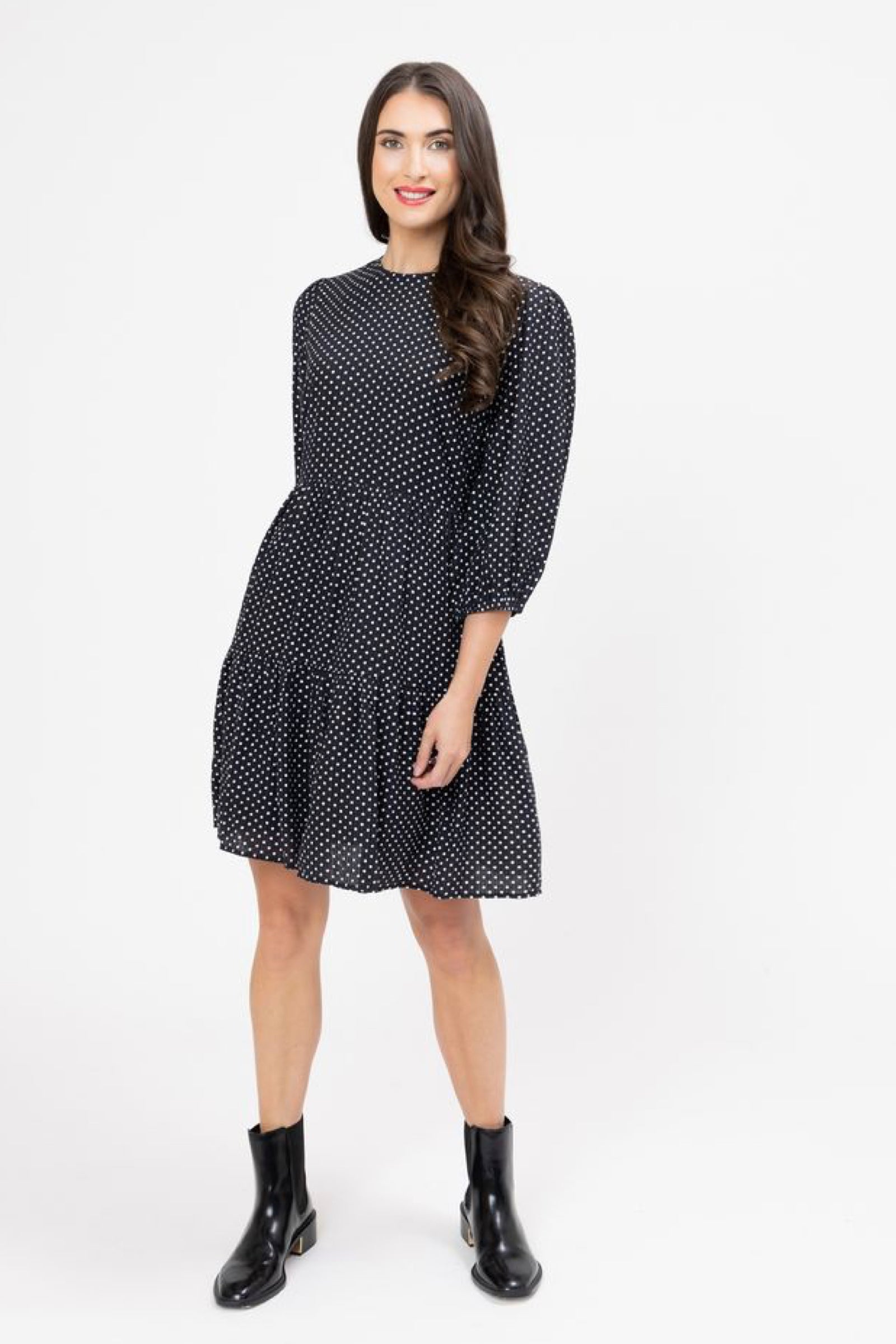 Freda Dress Ink Polka Dot