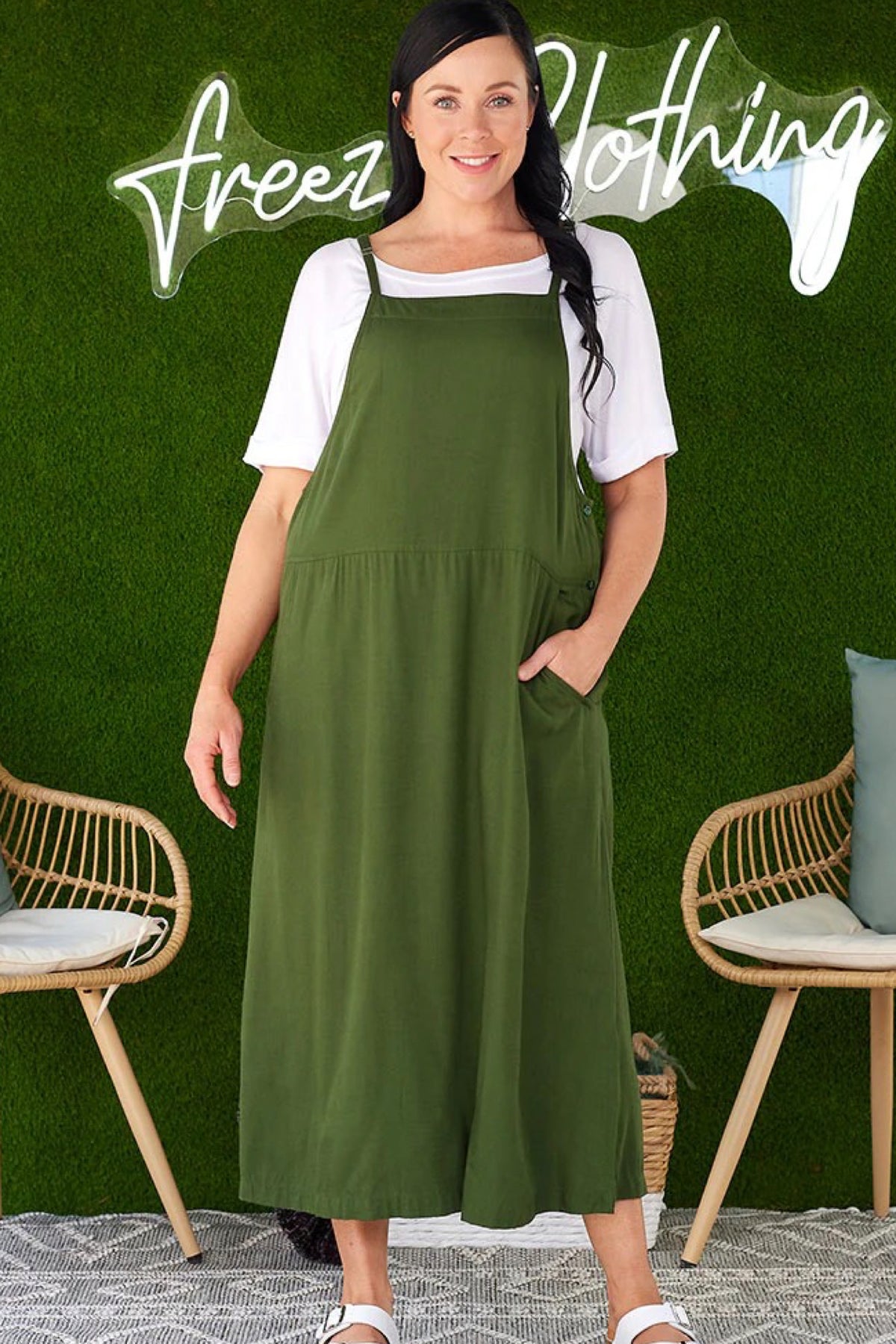 Apron Dress Olive