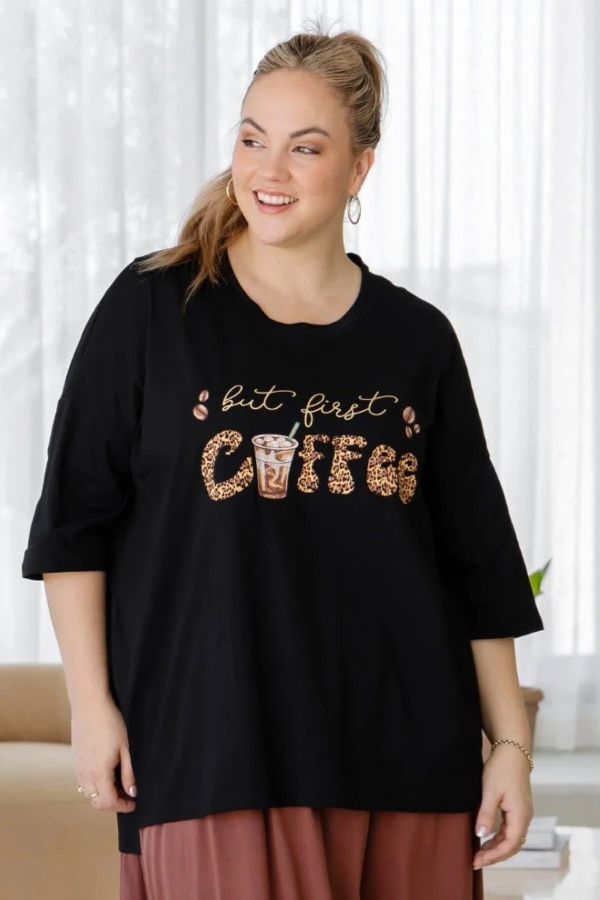 But First Coffee Oversized Tee - PREORDER DELIVERY EARLY DEC