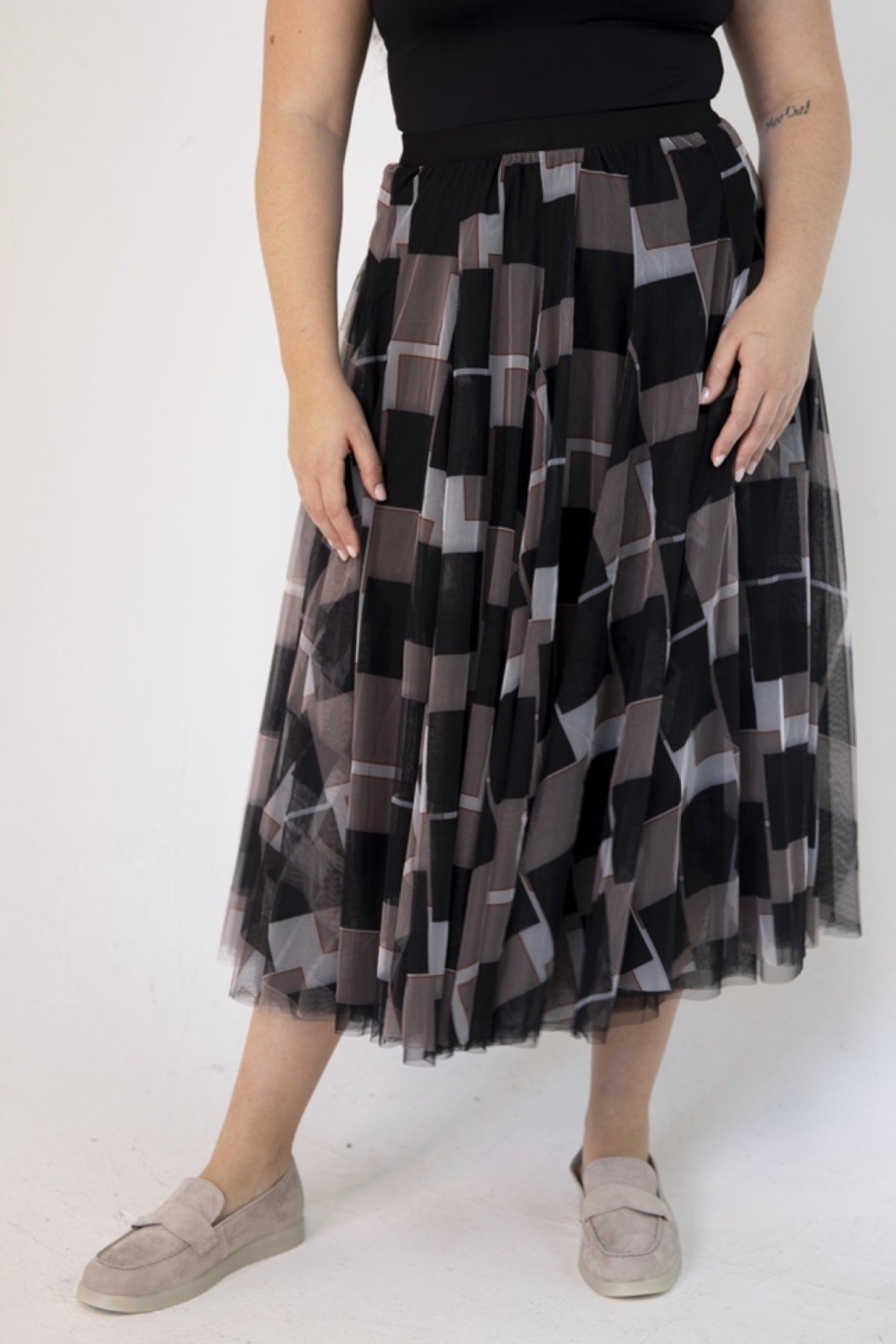 Tulle Skirt Black Natural Patch