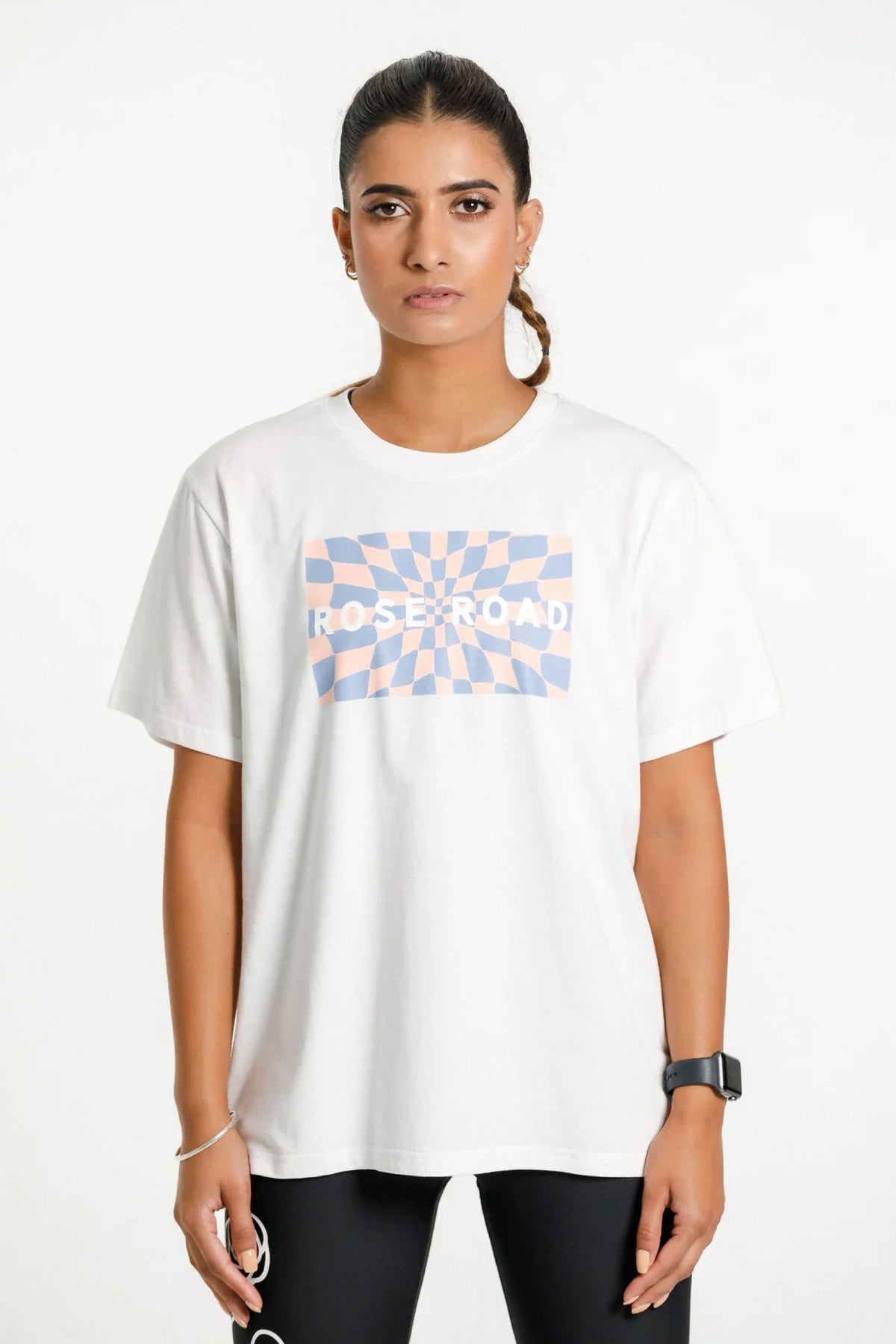 Topher Tee White With Tropical Check Print