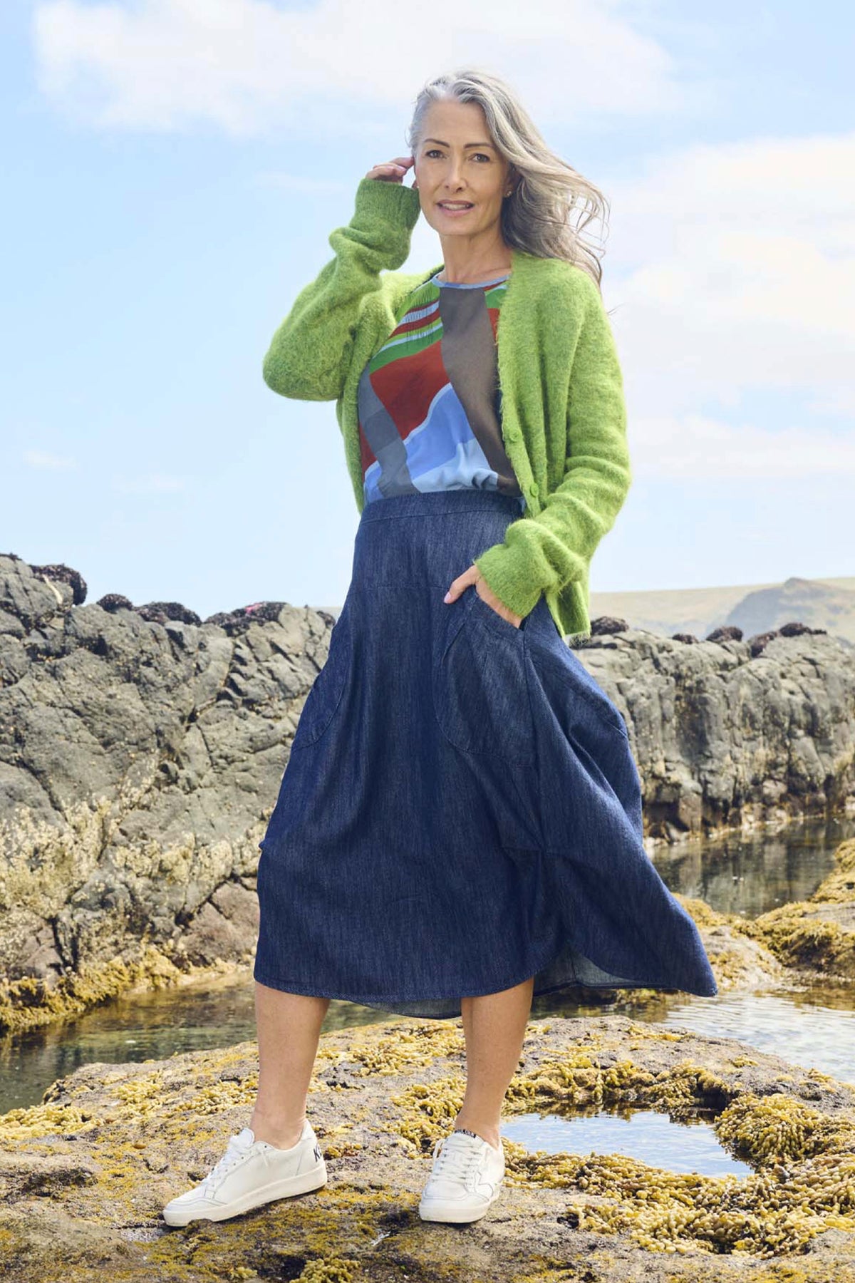 Milwaukee Classic Skirt Dark Wash in Denim - PREORDER ITEM