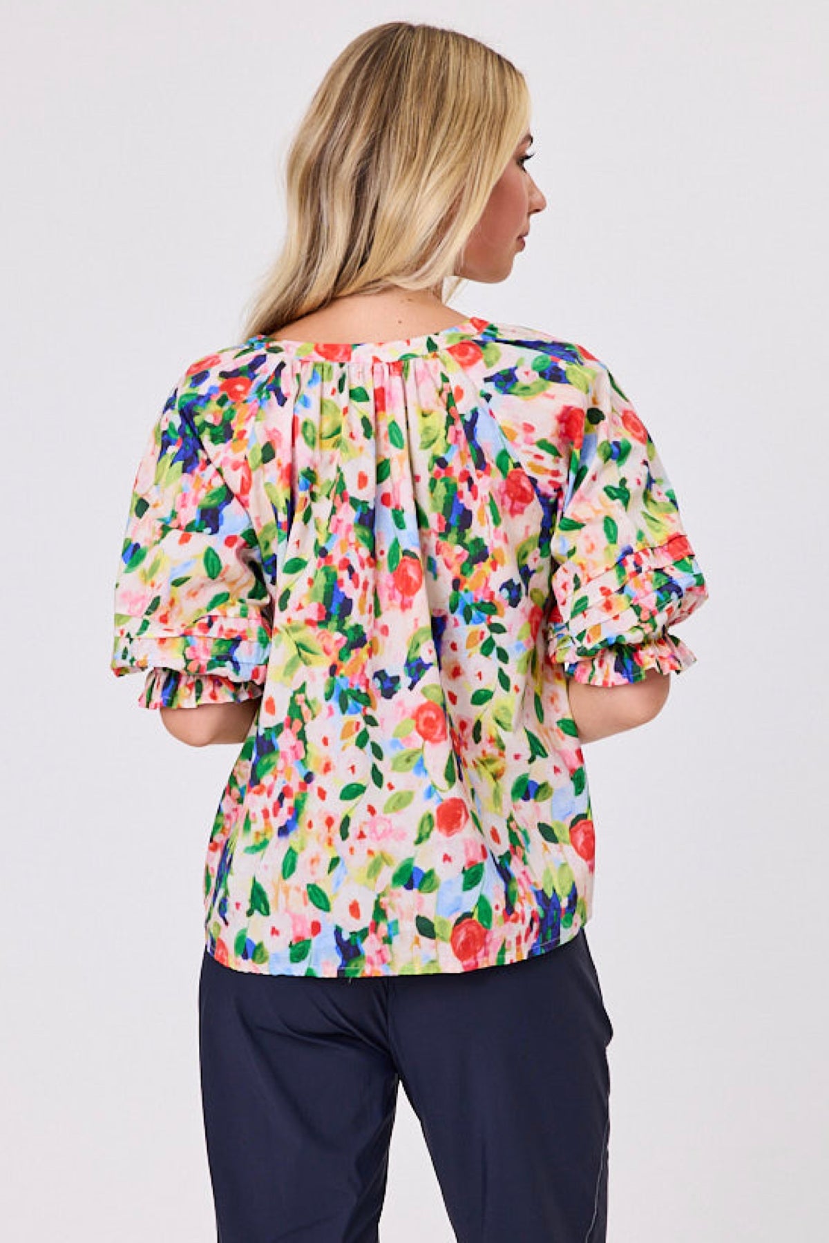 Monet Top Red Floral - PREORDER DELIVERY MID SEPT