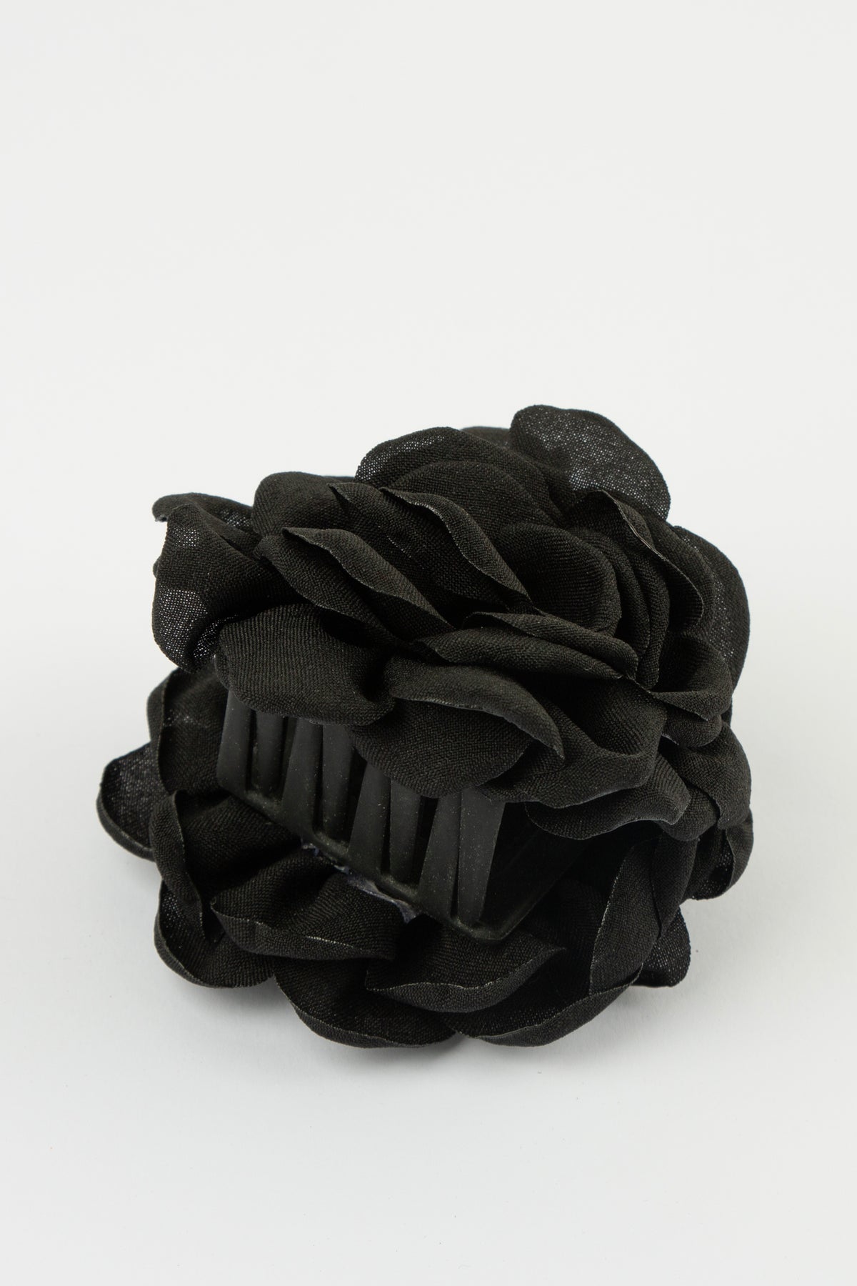 Hair Claw Fabric Rose - BLACK
